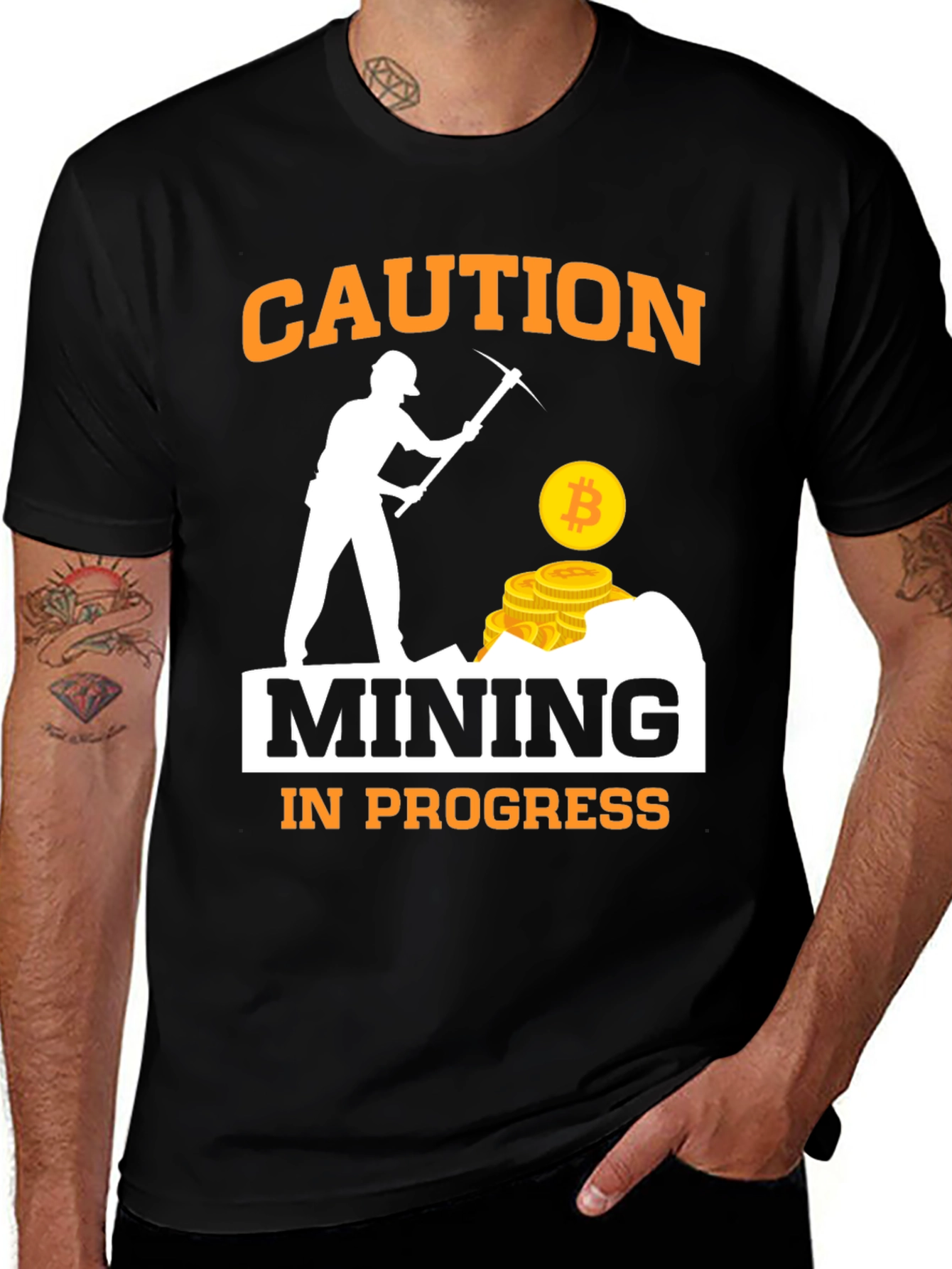 Caution Mining in Progress Graphic Tee
