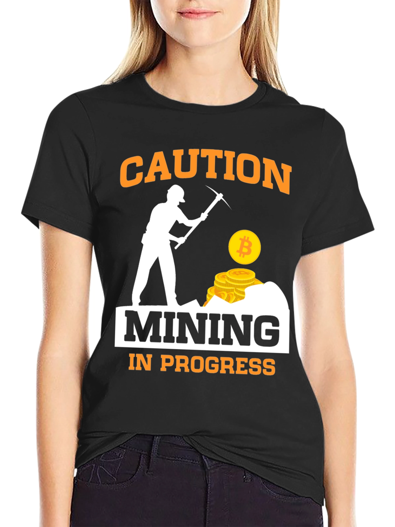 Caution Mining in Progress Graphic Tee
