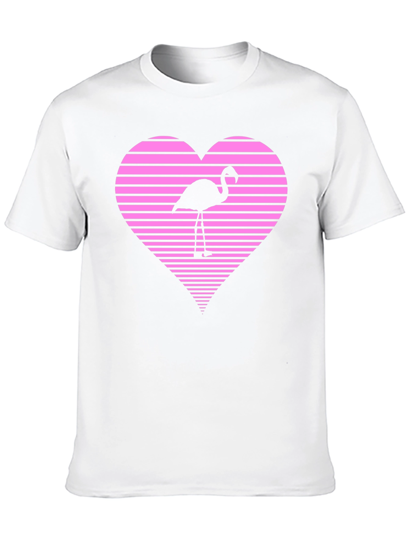 Flamingo Heart Graphic Tee - Black