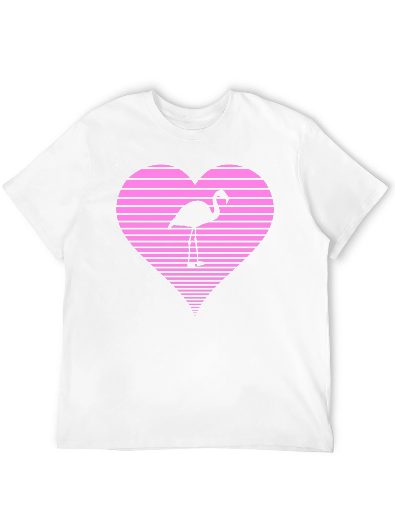 Flamingo Heart Graphic Tee - Black