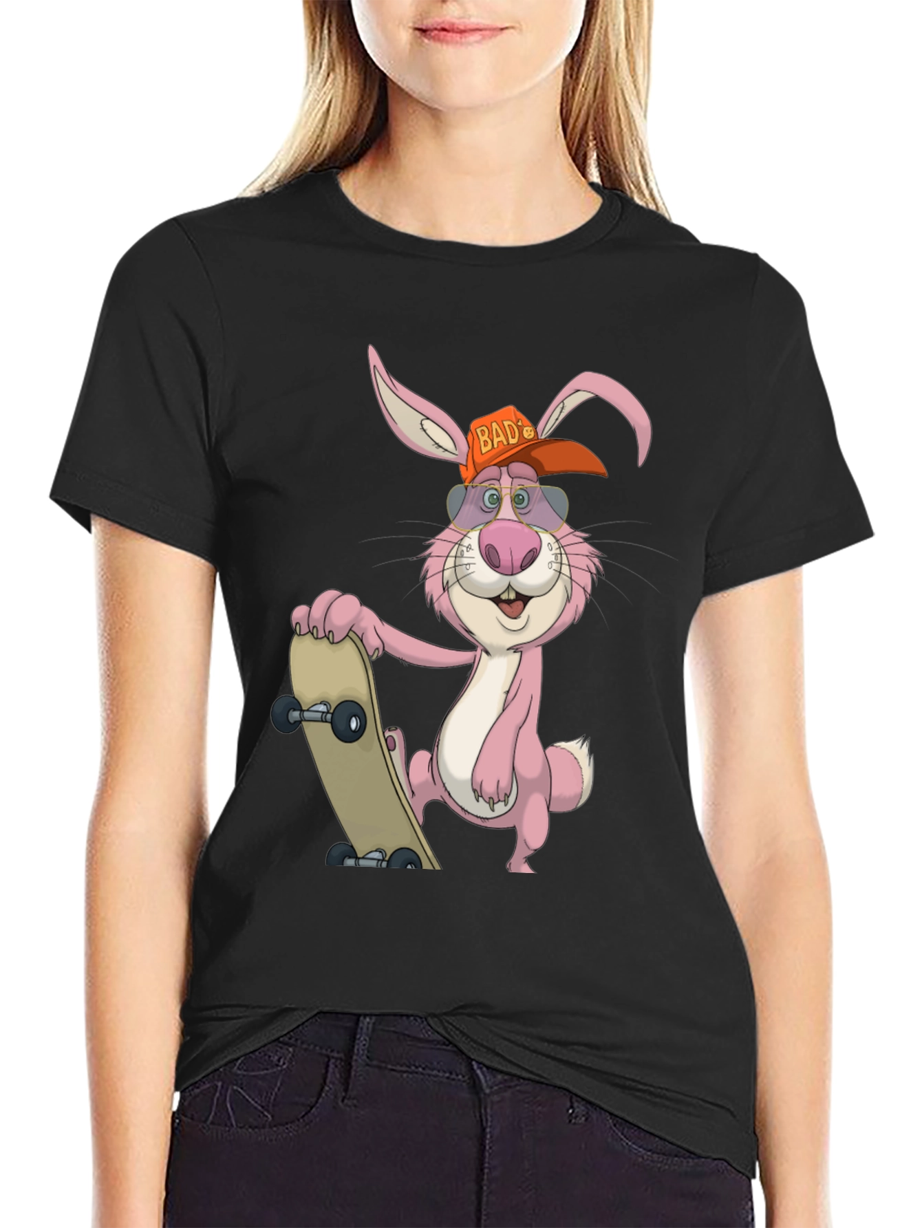 Skater Rabbit Graphic Tee - Cool Cartoon Style
