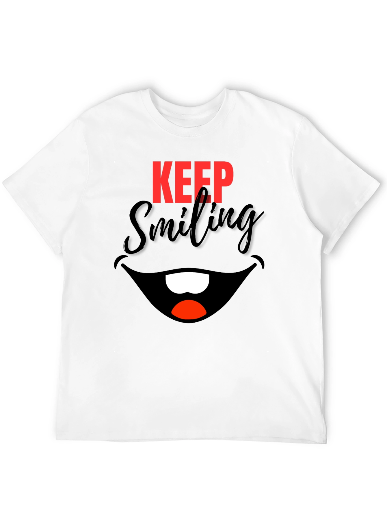 Keep Smiling Black Graphic Tee