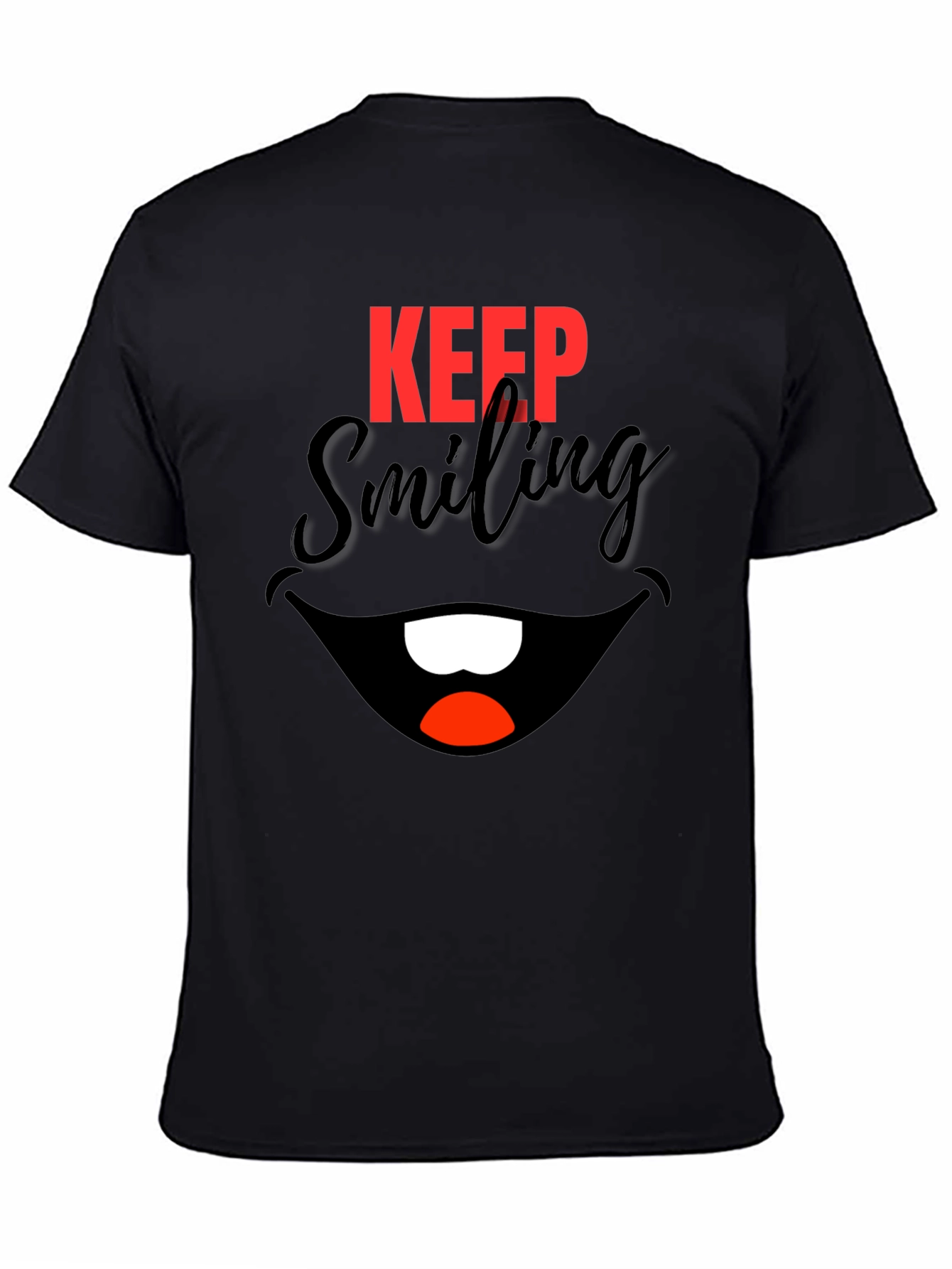 Keep Smiling Black Graphic Tee