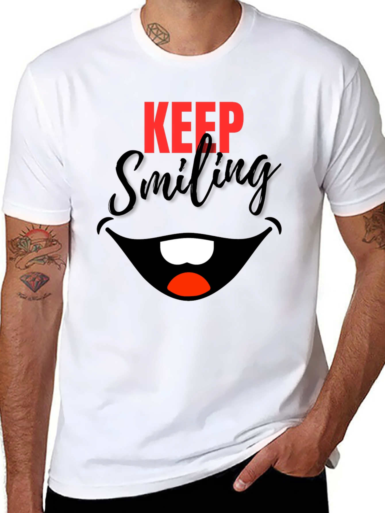 Keep Smiling Black Graphic Tee