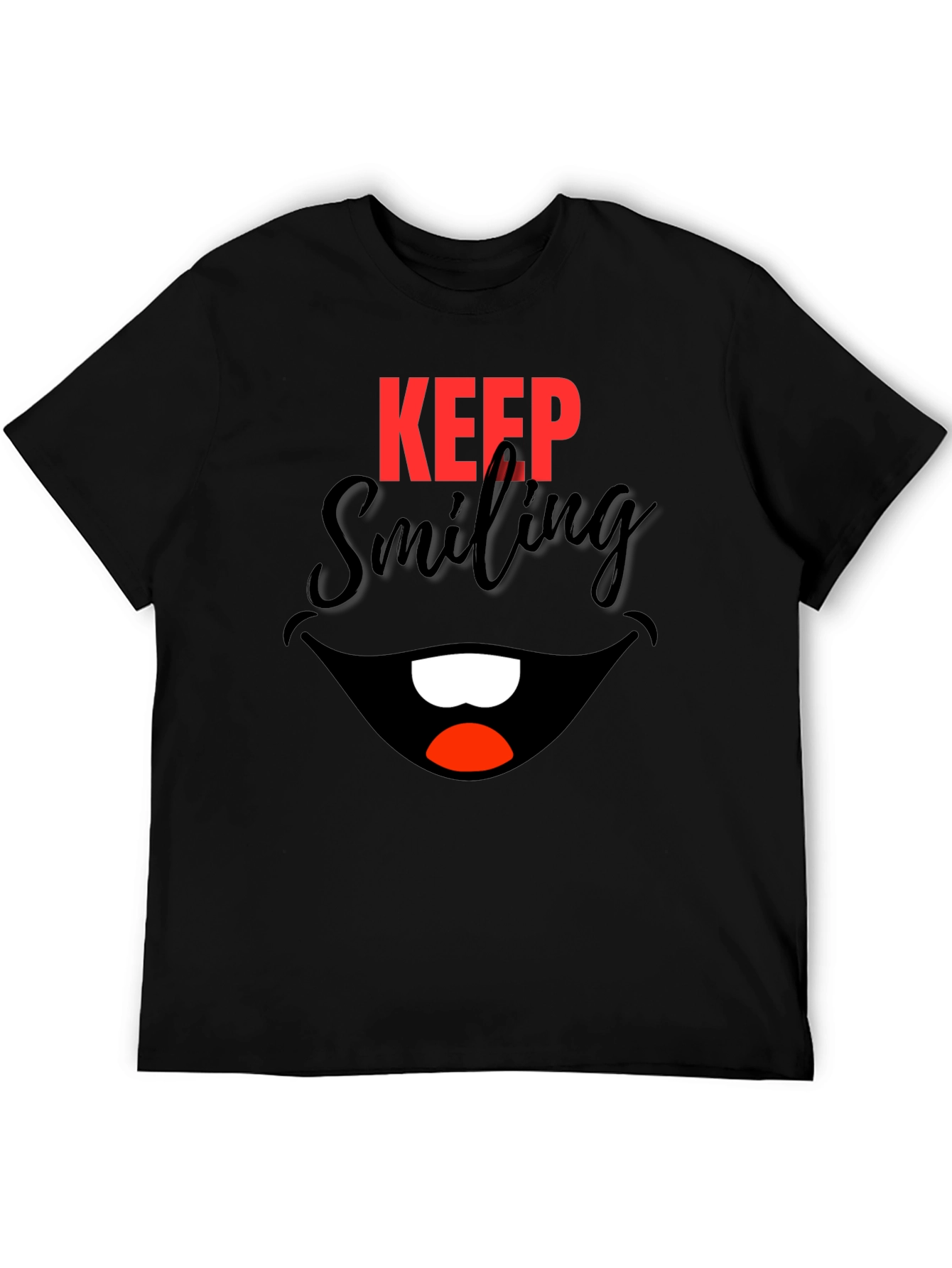 Keep Smiling Black Graphic Tee