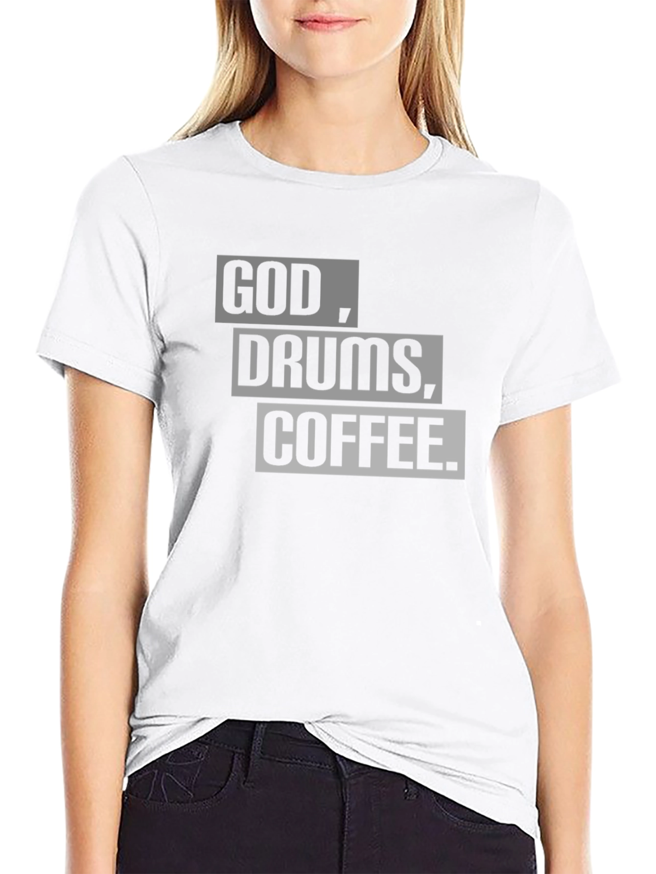 God Drums Coffee T-Shirt - Black