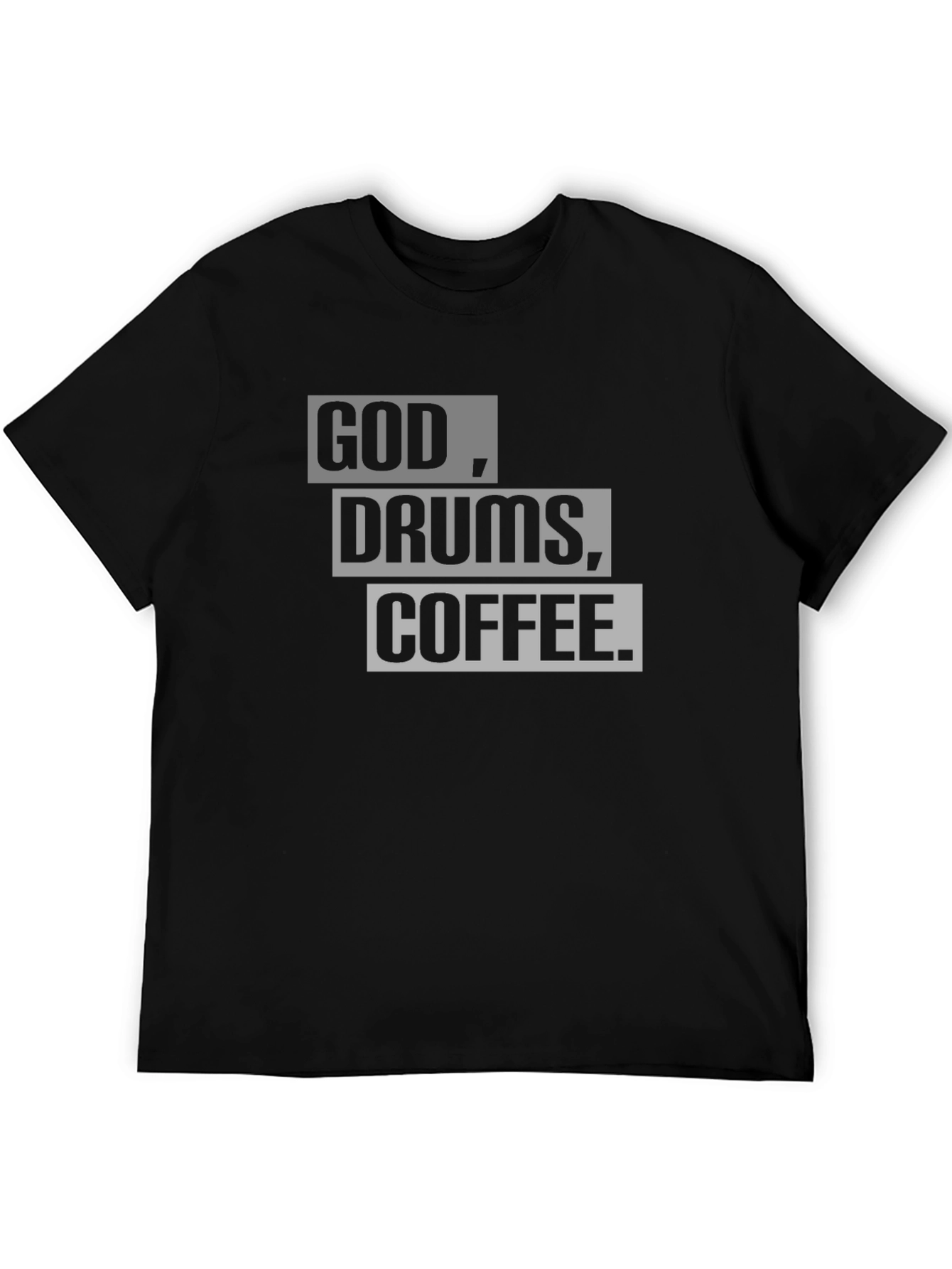 God Drums Coffee T-Shirt - Black