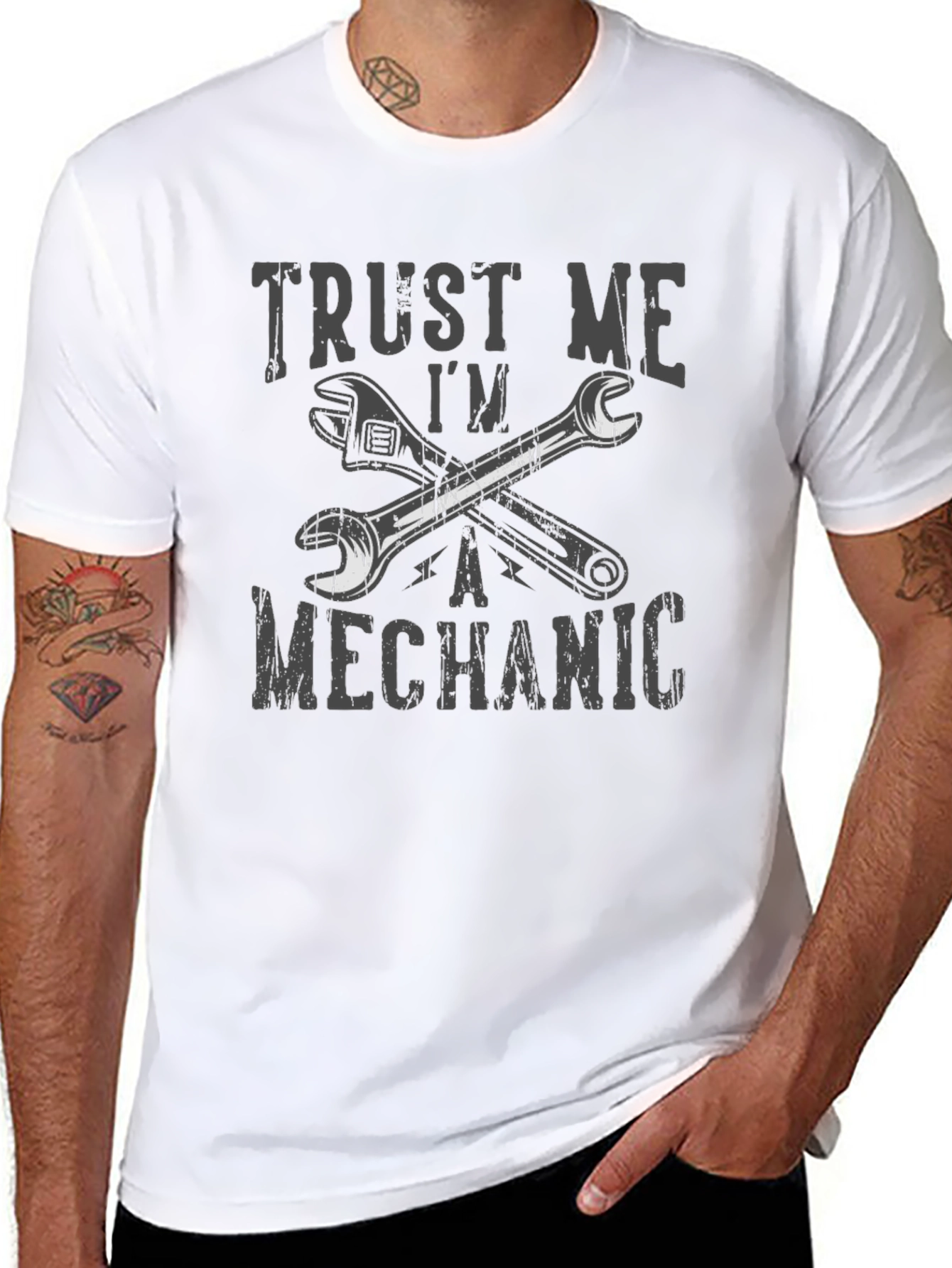 Trust Me Im a Mechanic T-Shirt Wrench Design