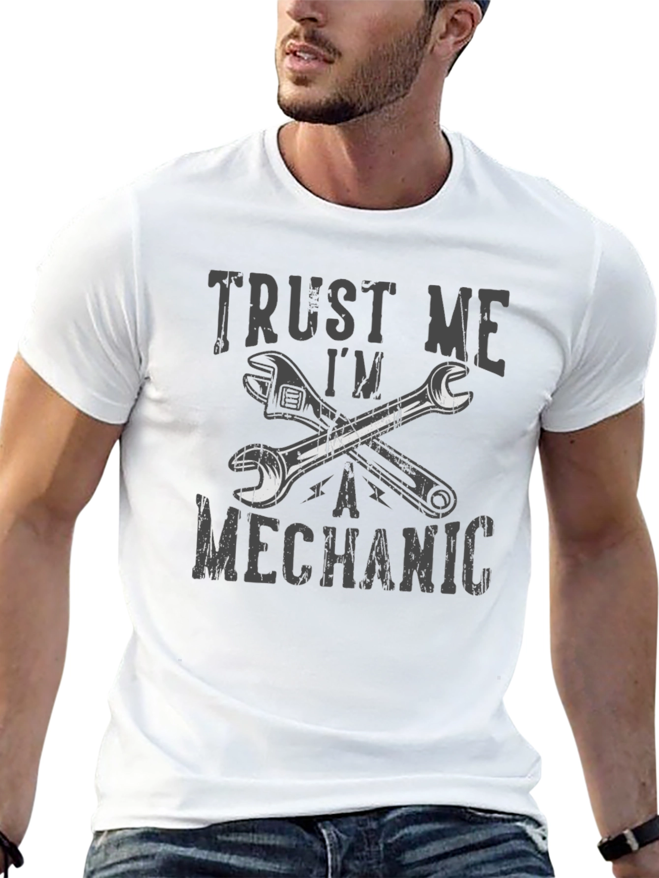 Trust Me Im a Mechanic T-Shirt Wrench Design