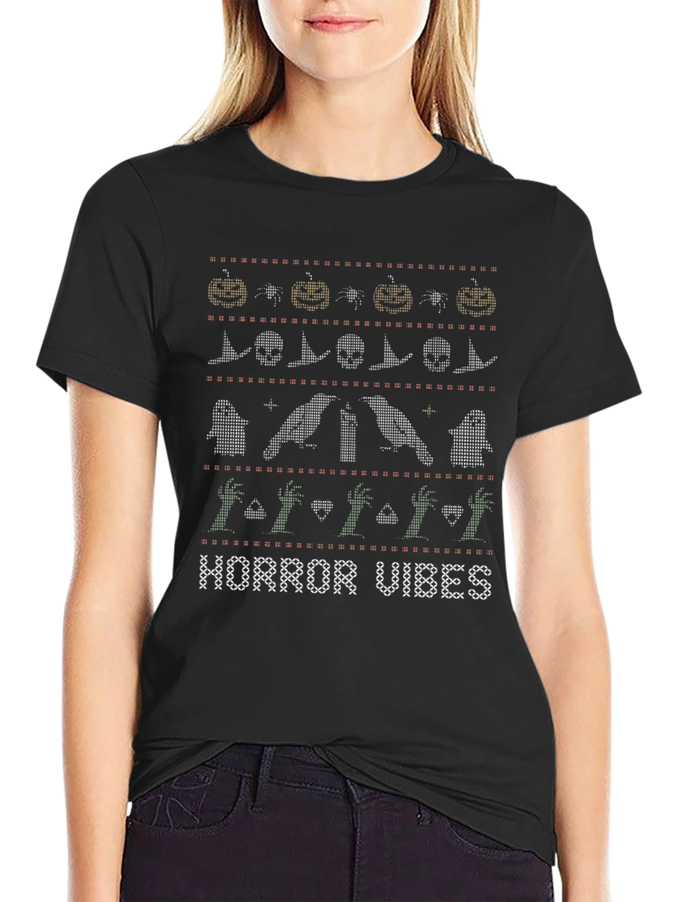 Horror Vibes Halloween Graphic Tee
