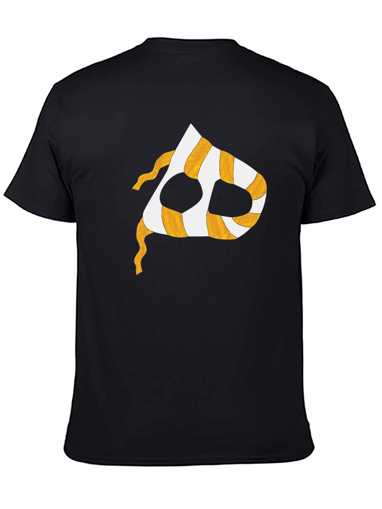 Striped Mask Graphic T-Shirt - Black