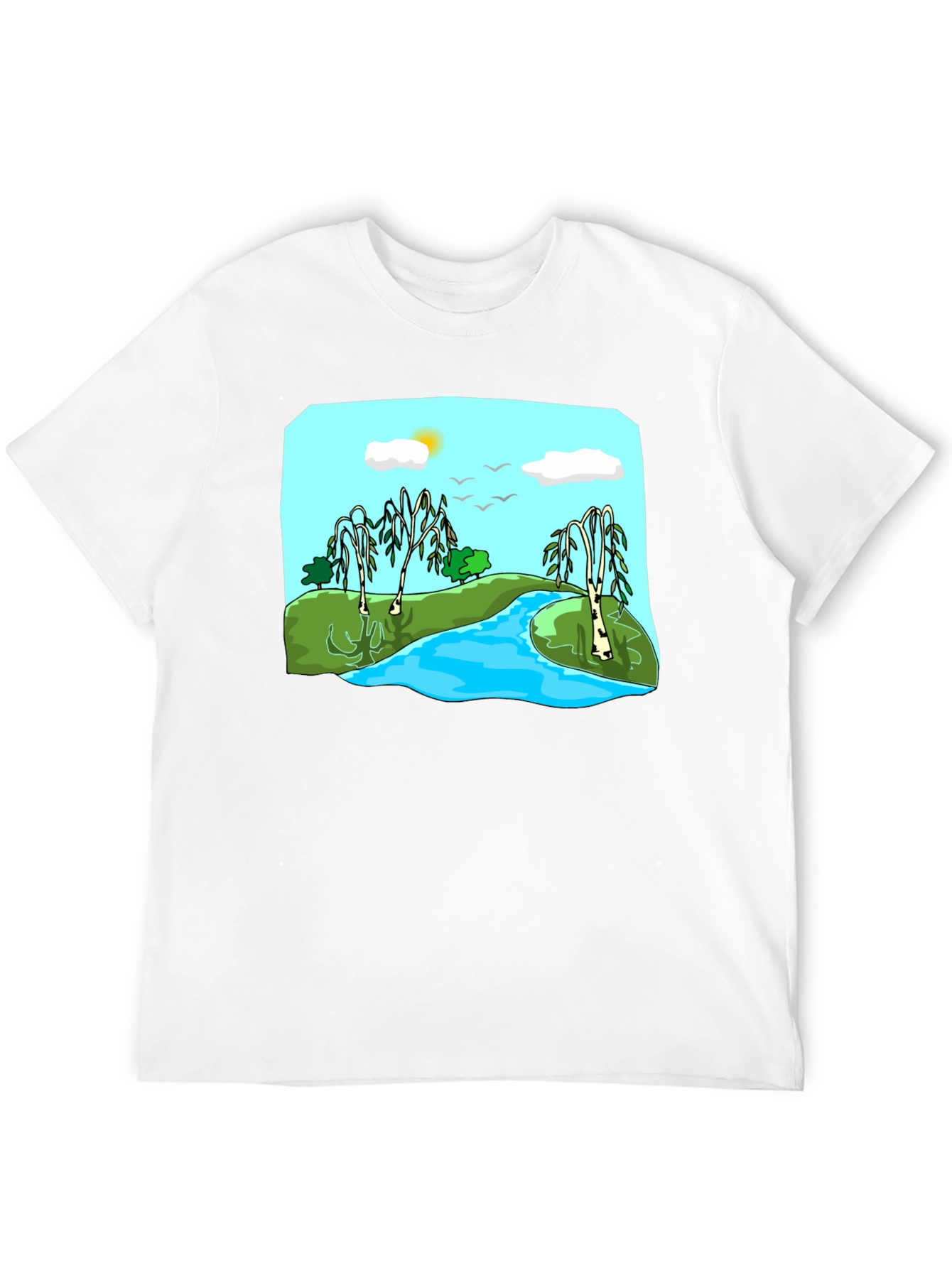 Scenic River Landscape Graphic Tee