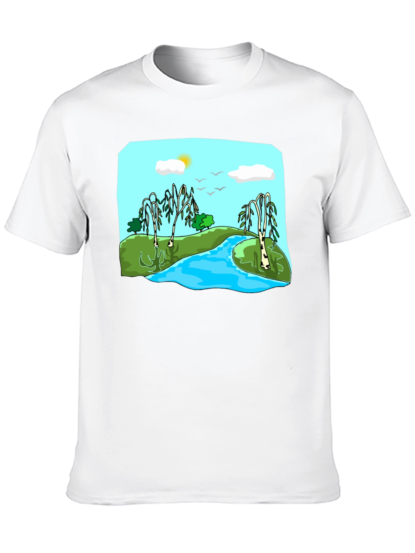 Scenic River Landscape Graphic Tee