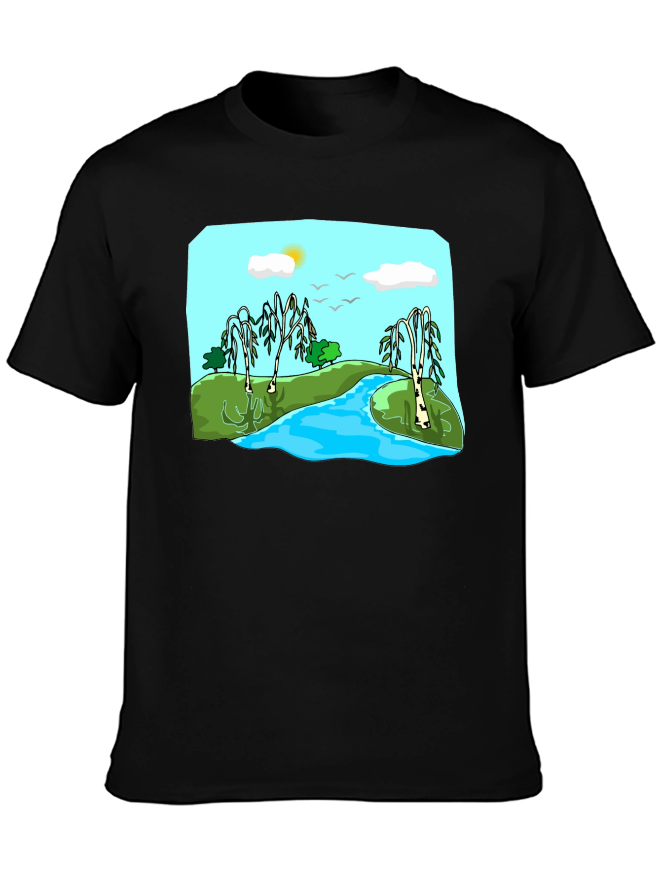 Scenic River Landscape Graphic Tee