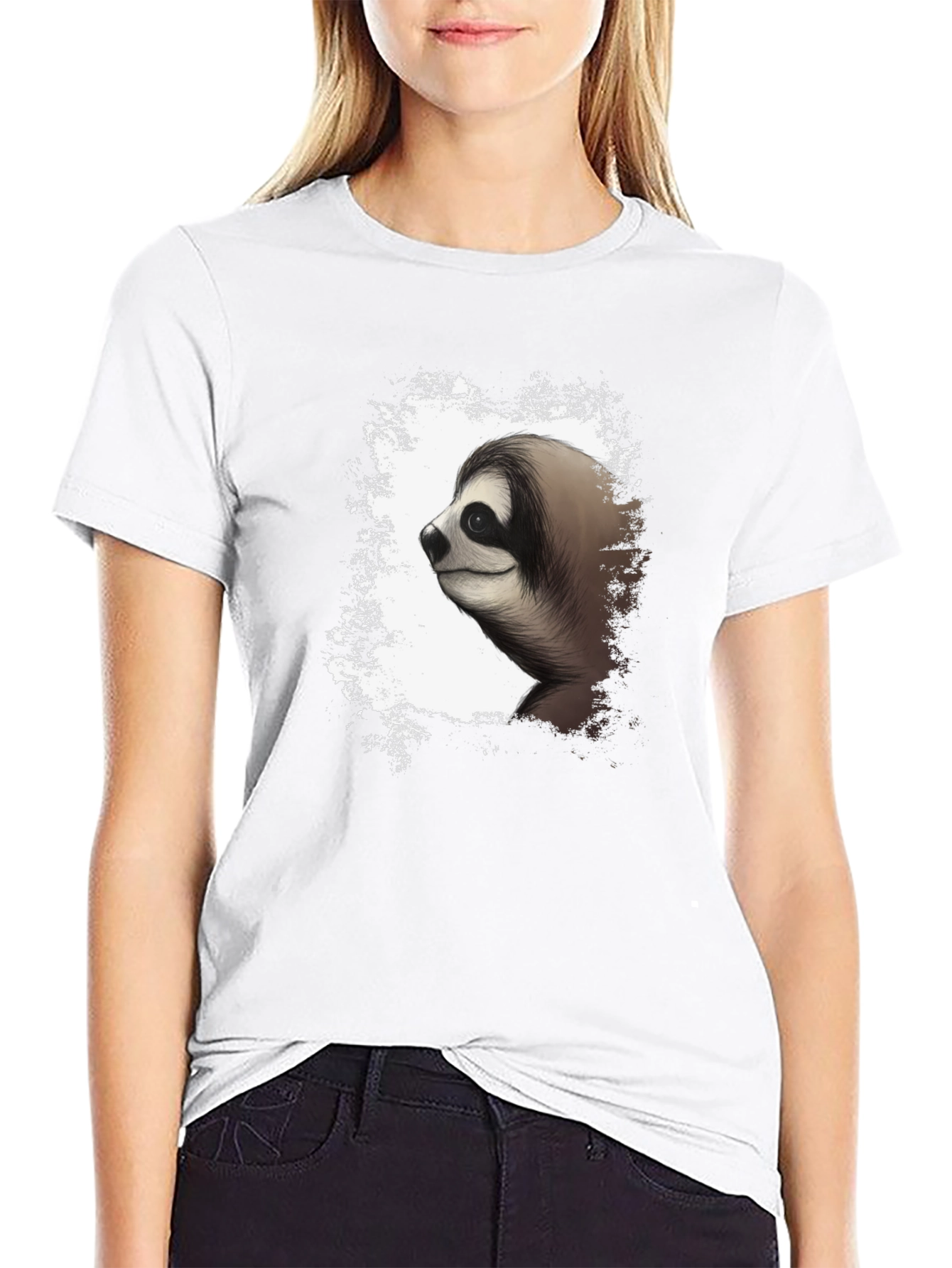 Sloth Graphic Tee - Mens Black Cotton T-Shirt