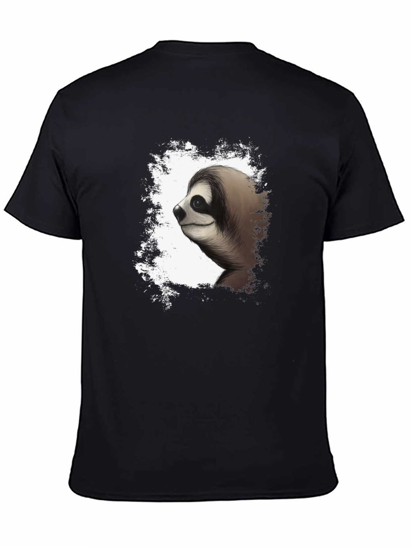 Sloth Graphic Tee - Mens Black Cotton T-Shirt