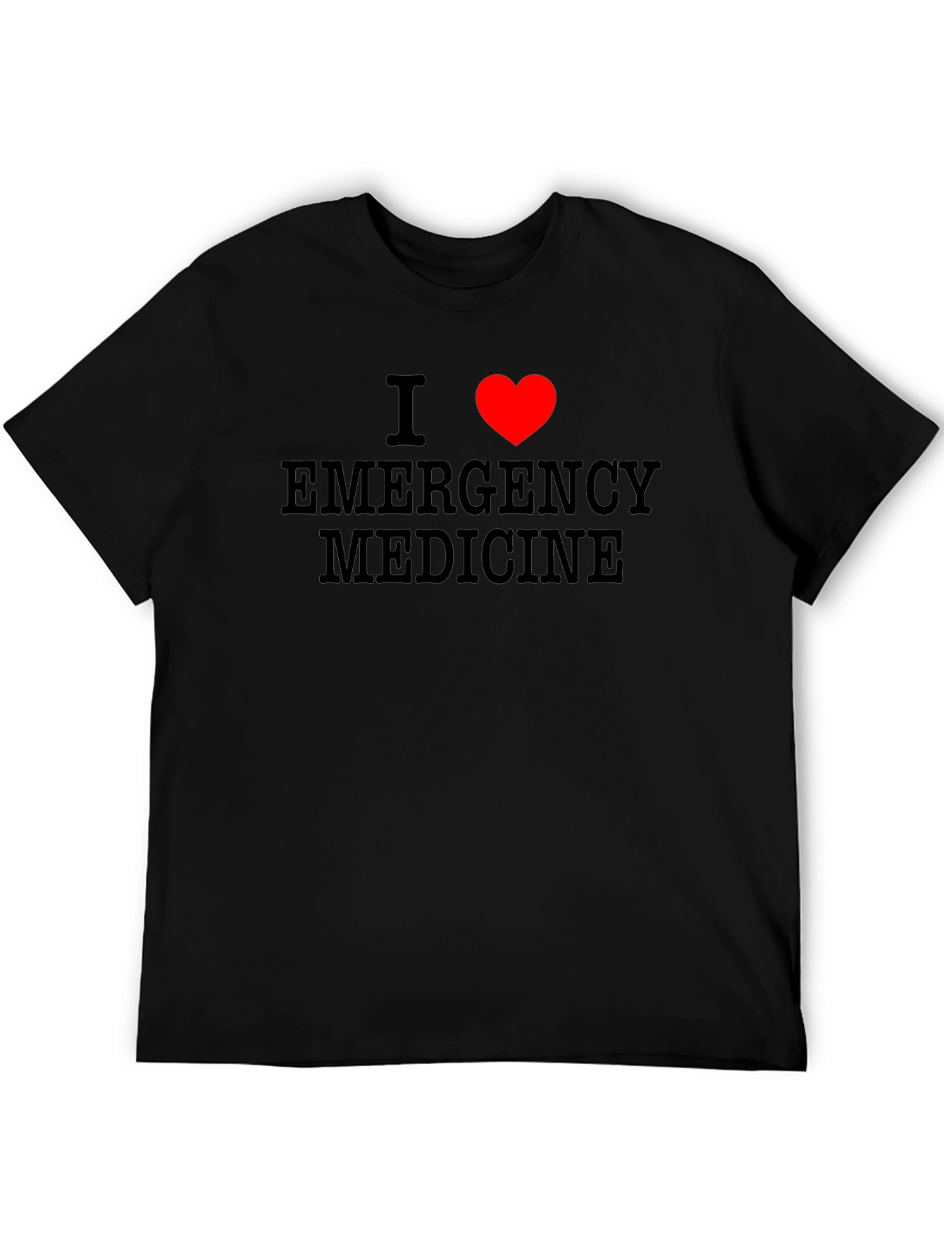 I Love Emergency Medicine Black T-Shirt