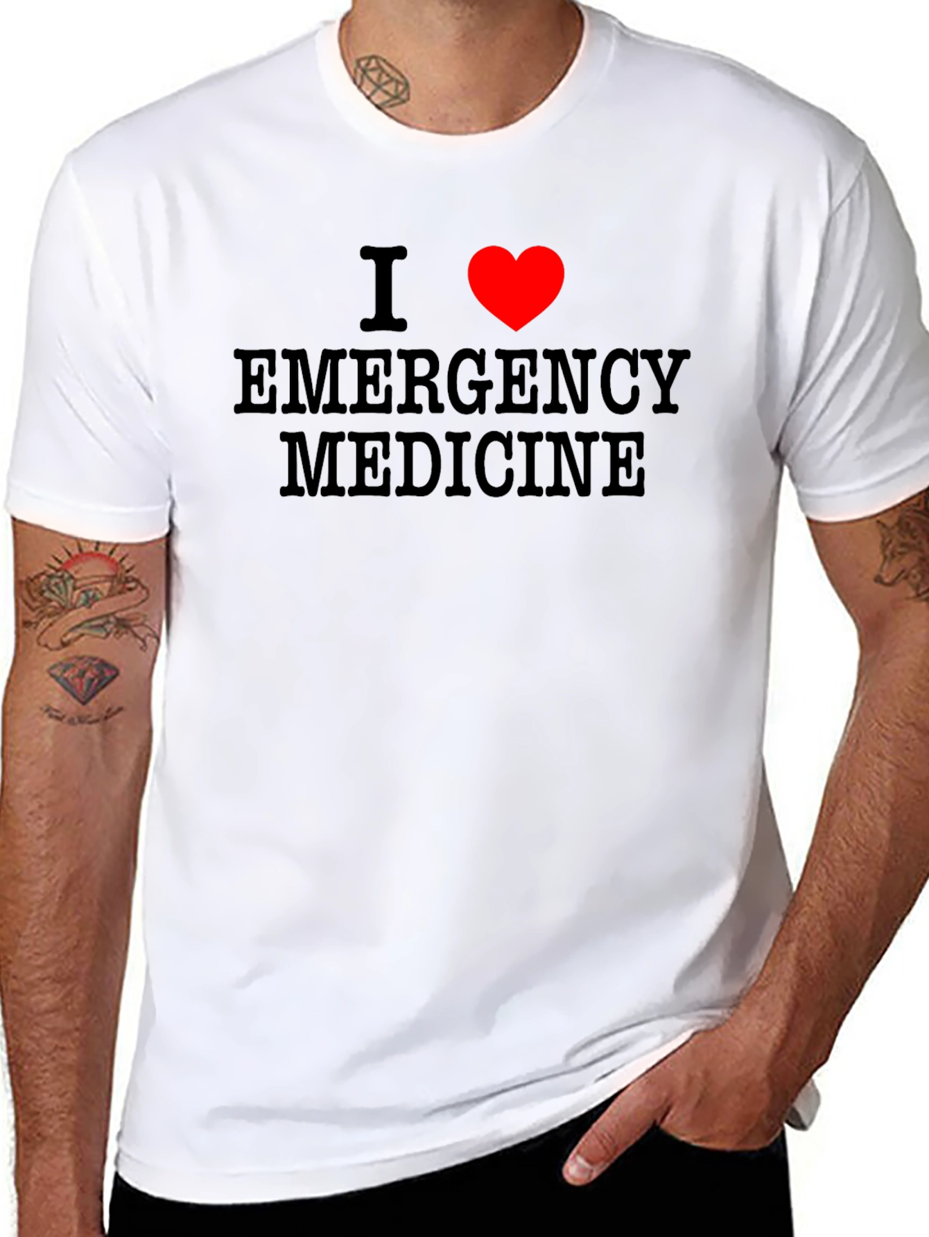 I Love Emergency Medicine Black T-Shirt