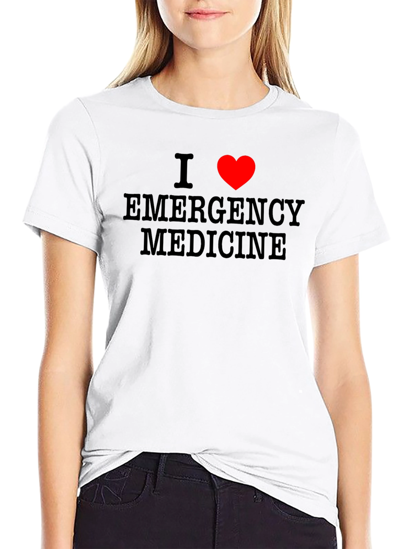 I Love Emergency Medicine Black T-Shirt