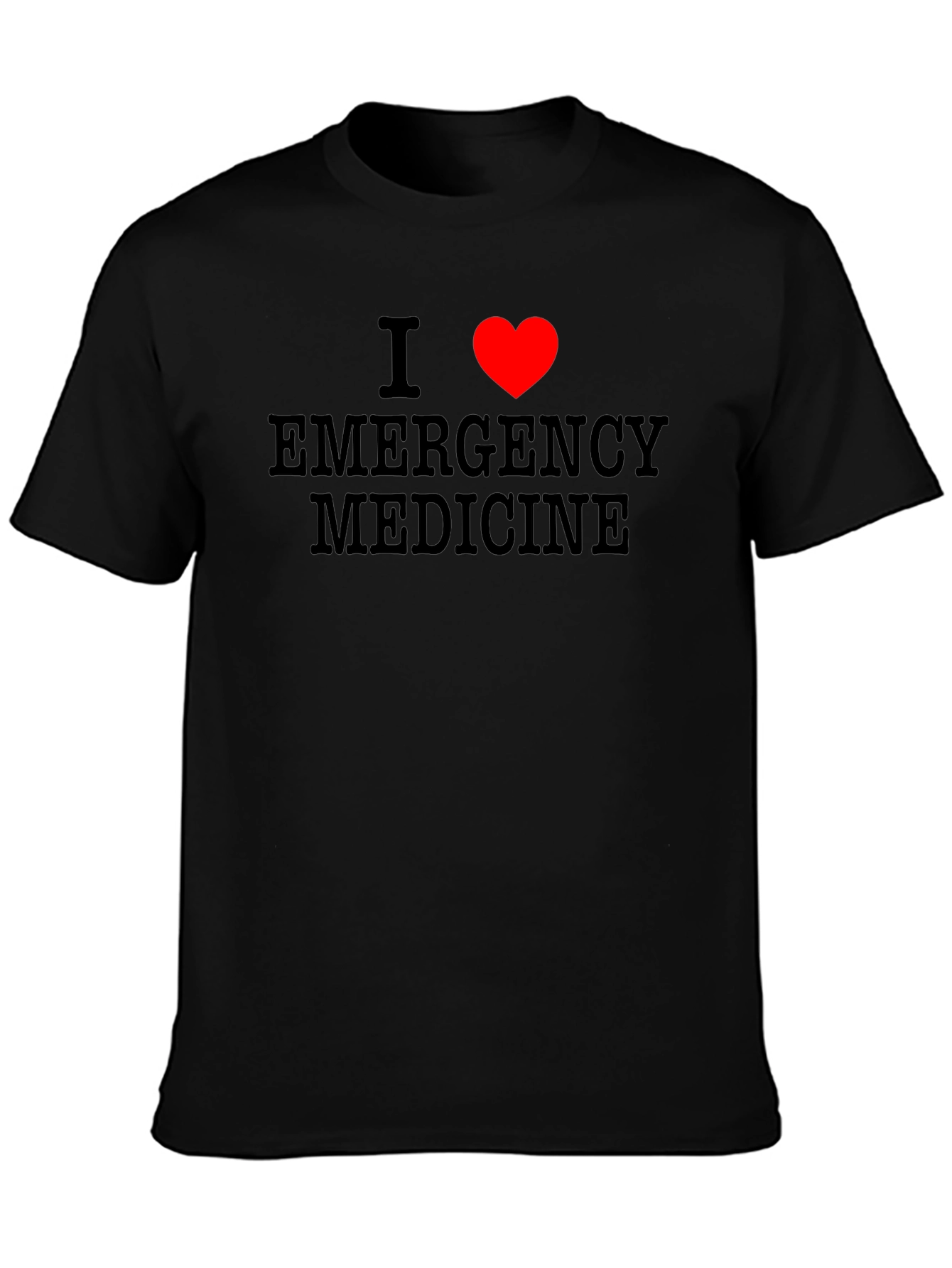 I Love Emergency Medicine Black T-Shirt