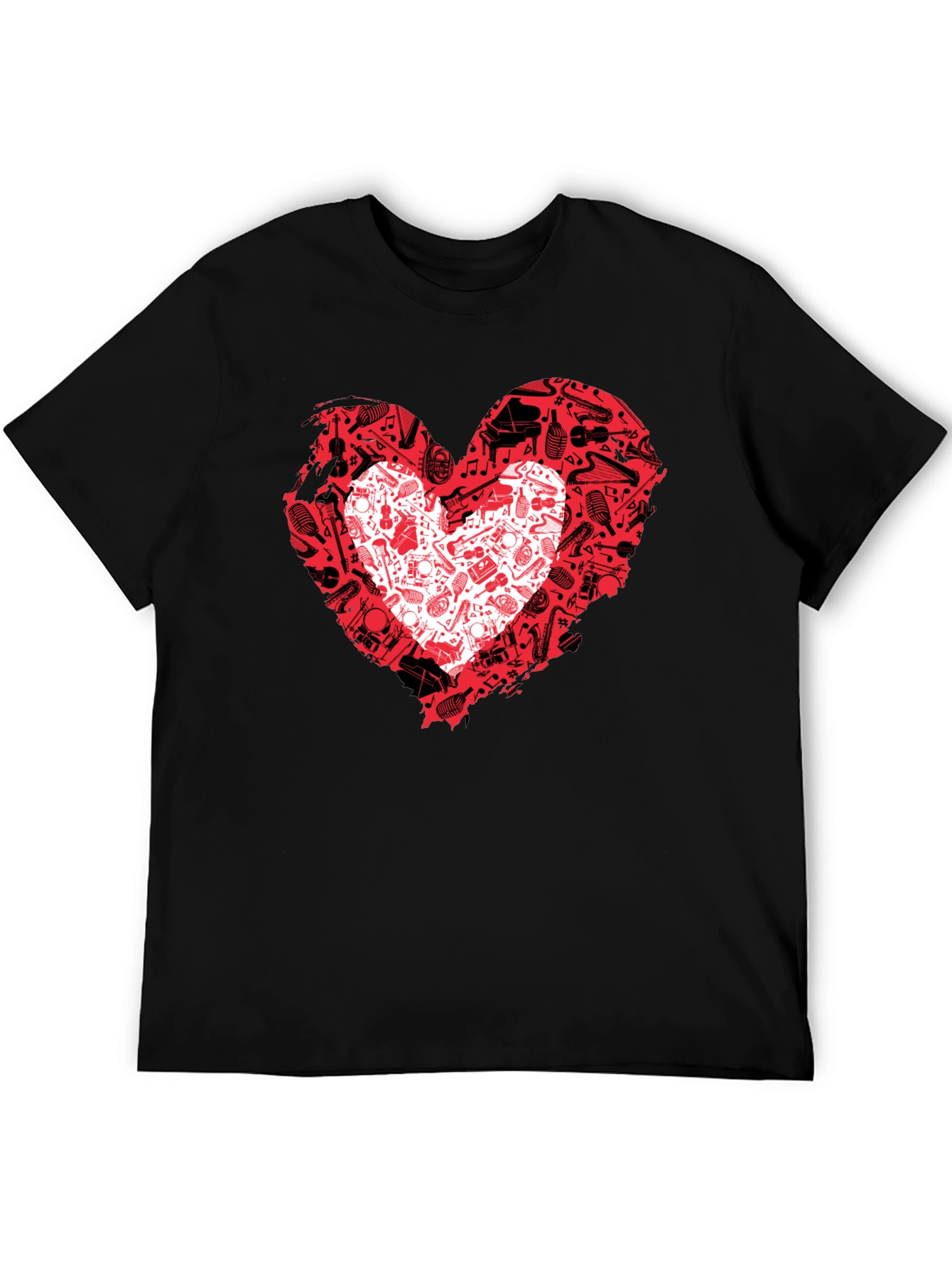Musical Heartbeat Black T-Shirt