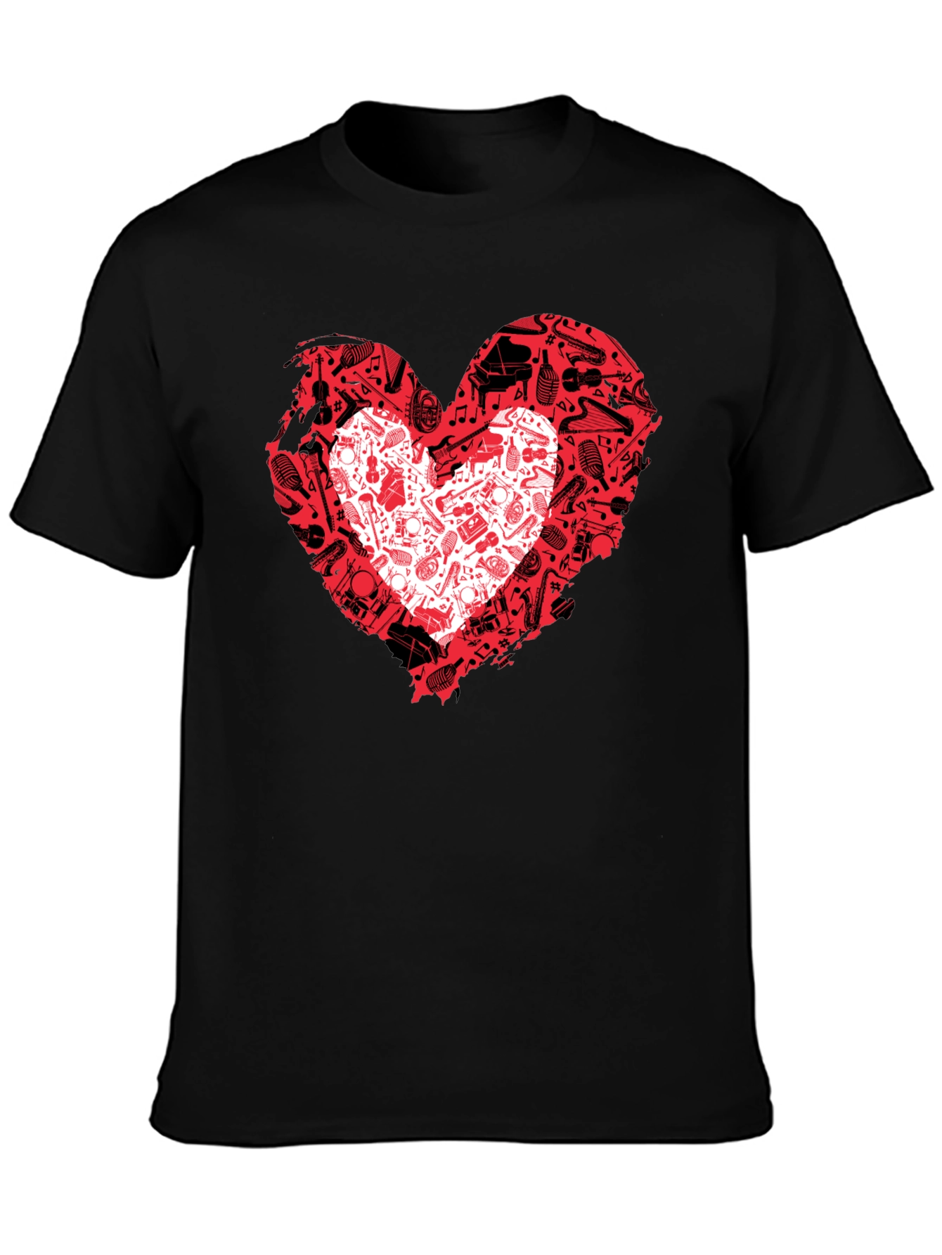 Musical Heartbeat Black T-Shirt