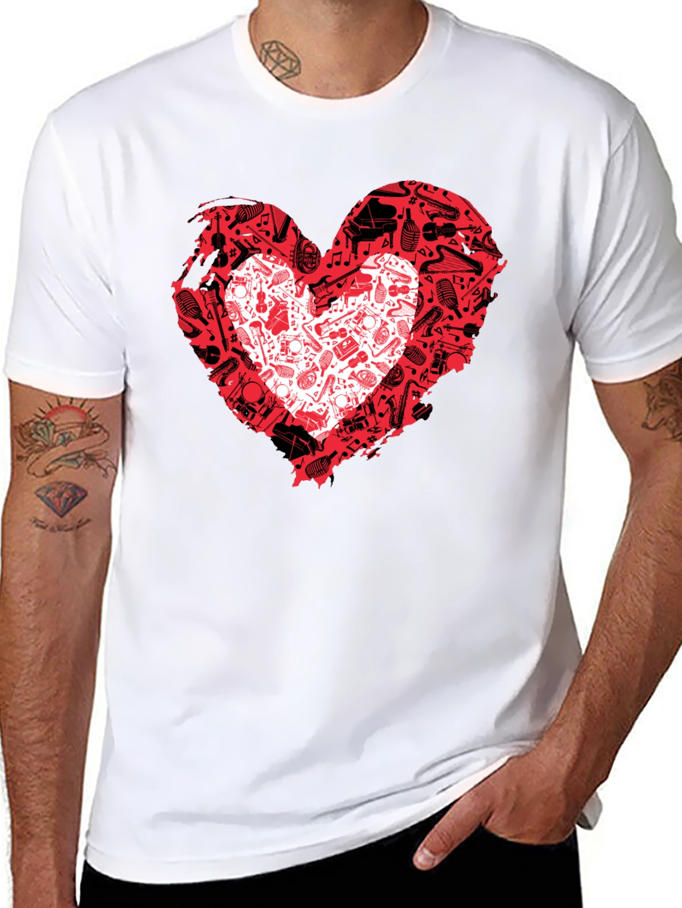 Musical Heartbeat Black T-Shirt