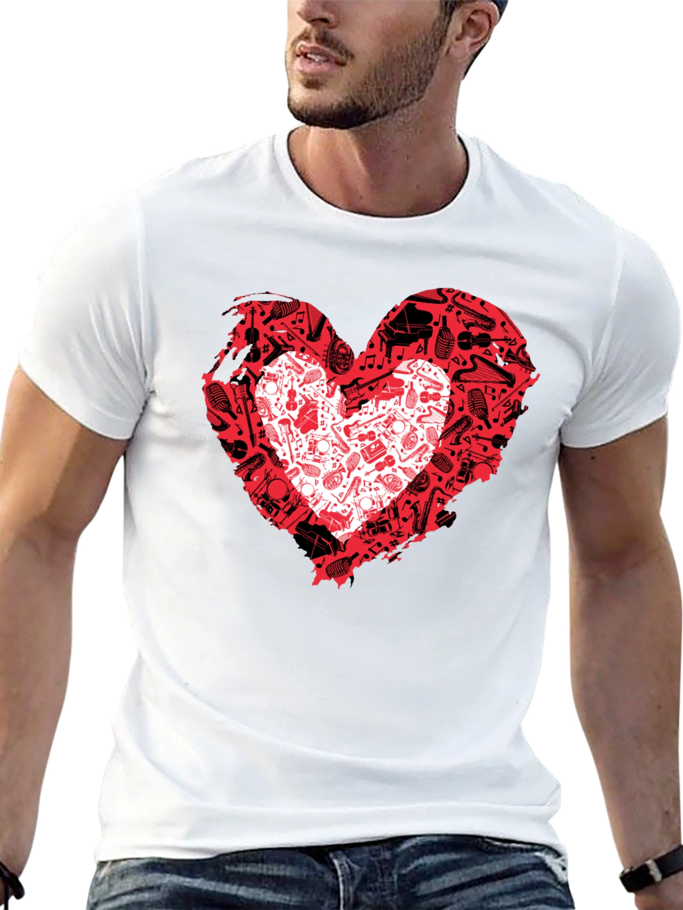 Musical Heartbeat Black T-Shirt