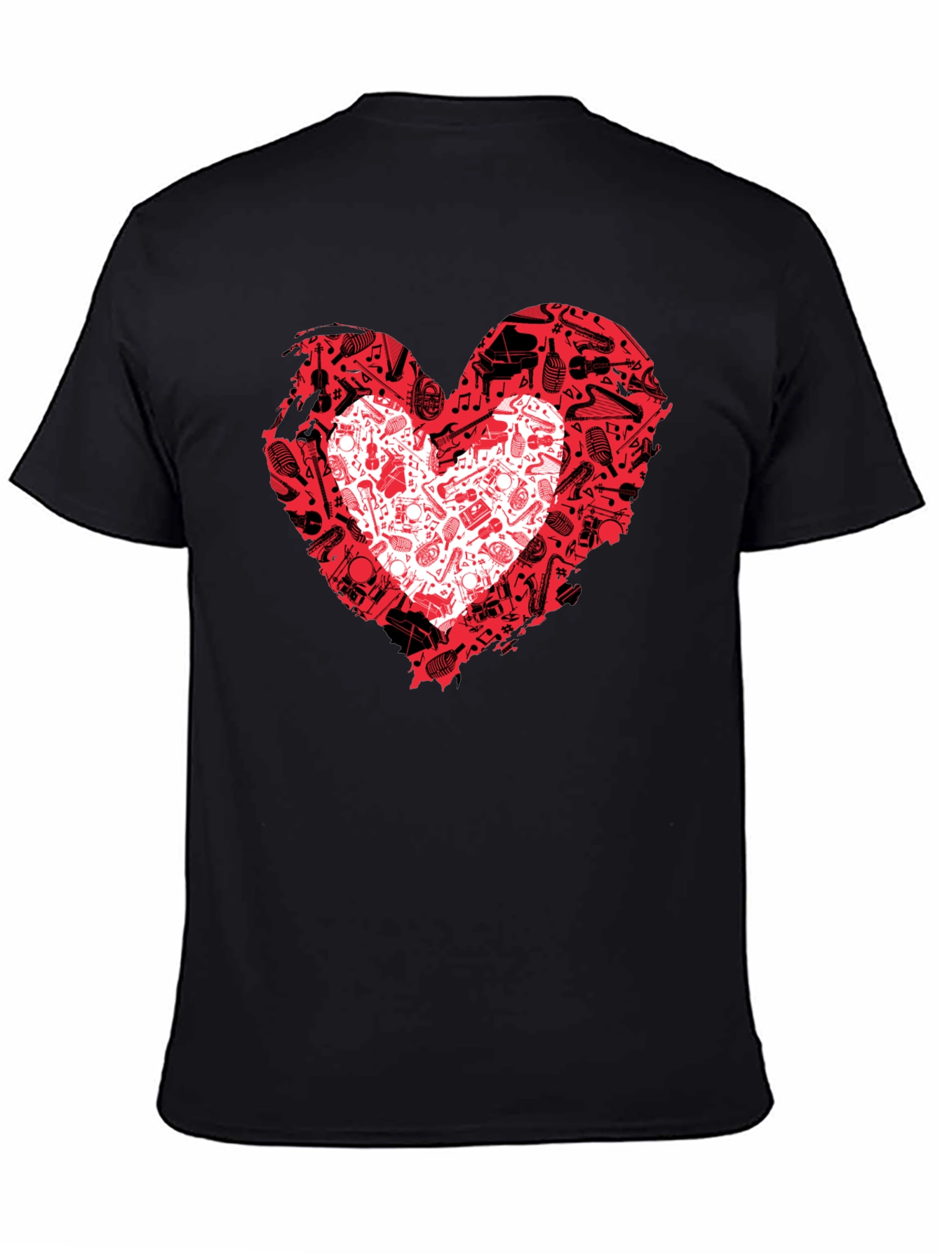 Musical Heartbeat Black T-Shirt