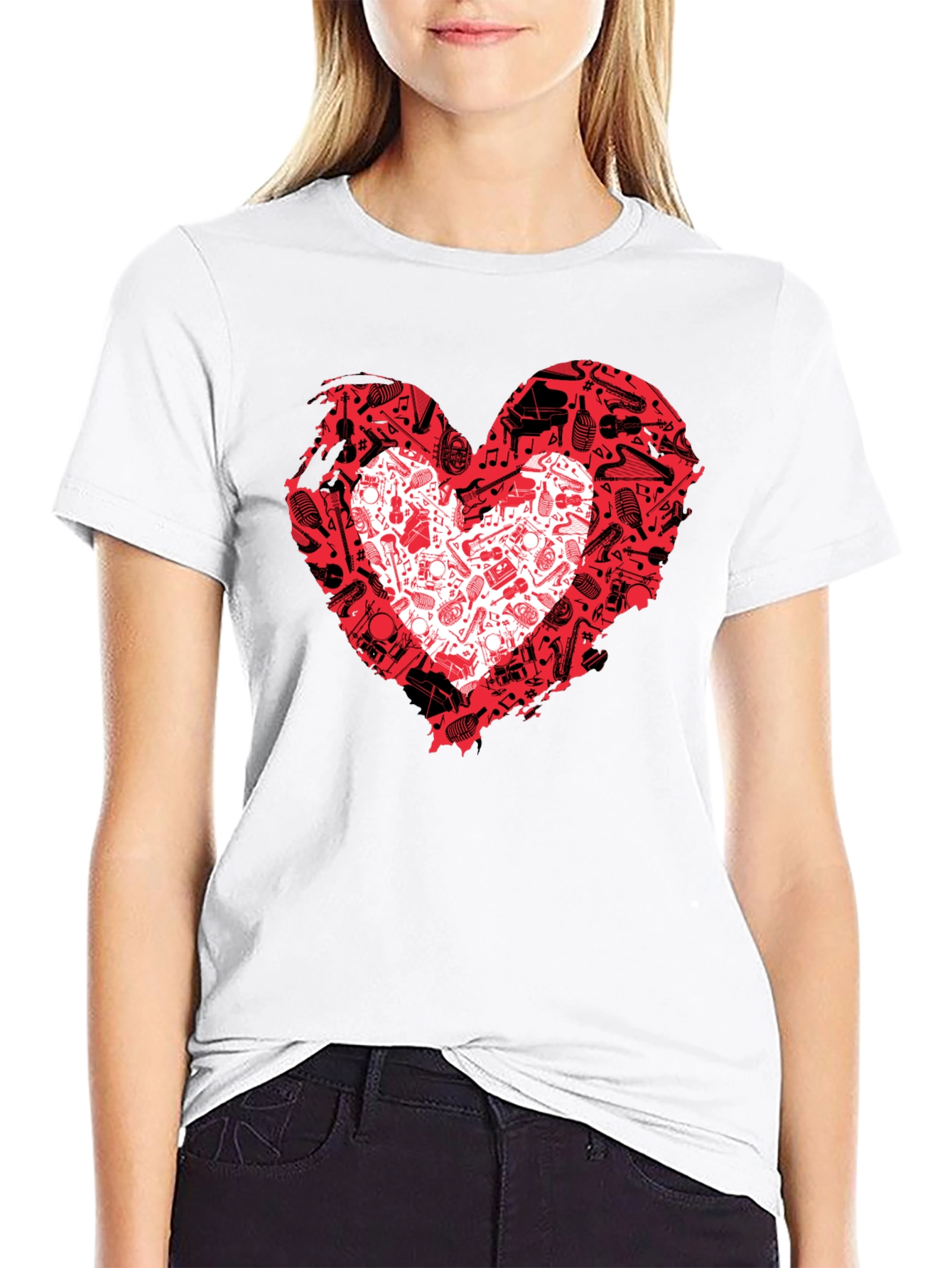 Musical Heartbeat Black T-Shirt