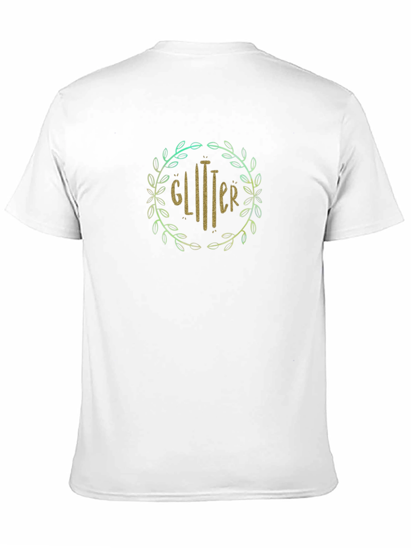 Glitter Wreath Graphic Tee - Stylish Black T-Shirt
