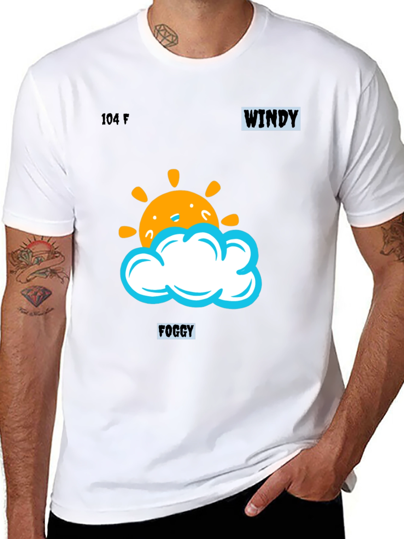 Weather Pattern Black Graphic Tee