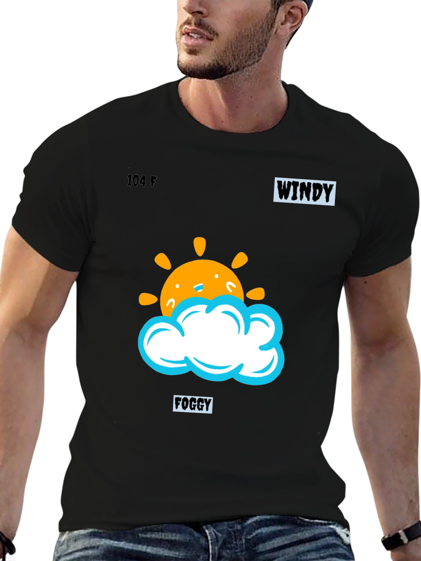 Weather Pattern Black Graphic Tee