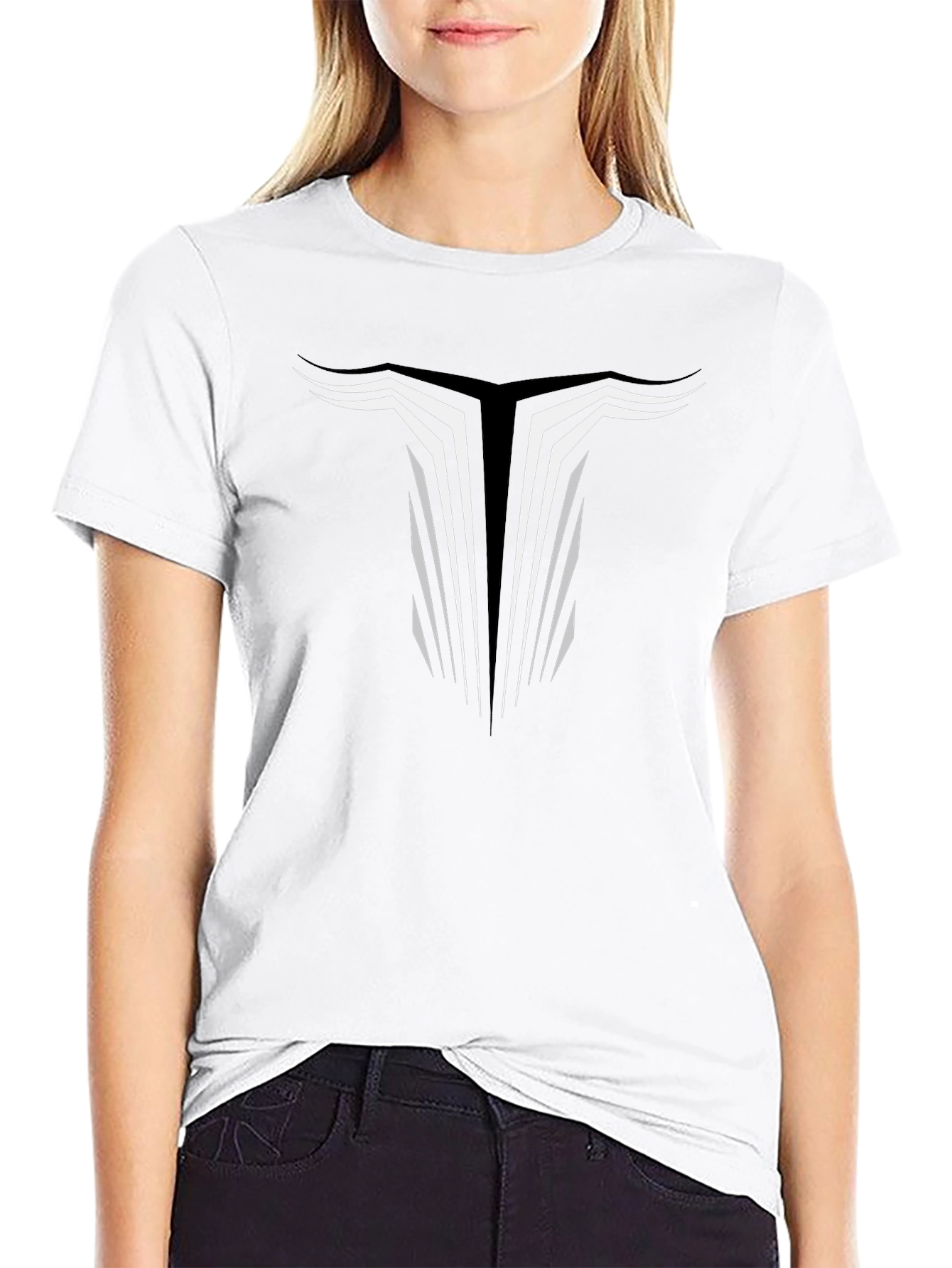 Modern Graphic Tee - Bull Horn Design