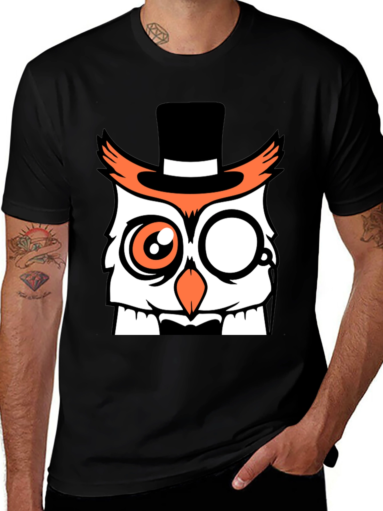 Dapper Owl T-Shirt - Funny Cartoon Design