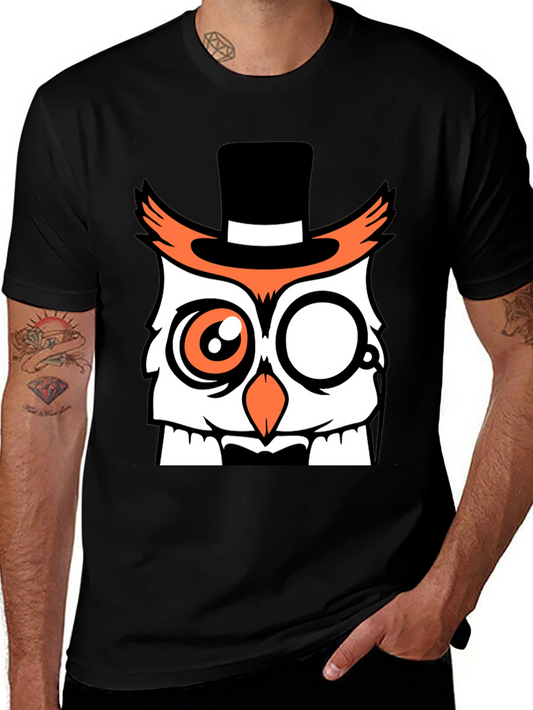 Dapper Owl T-Shirt - Funny Cartoon Design