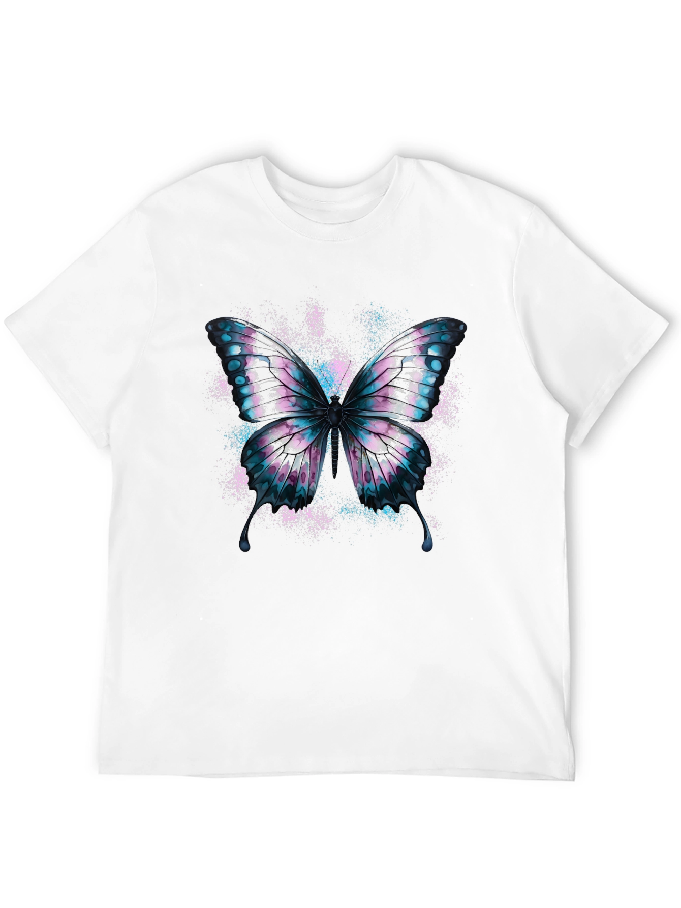 Butterfly Graphic Black Cotton T-Shirt
