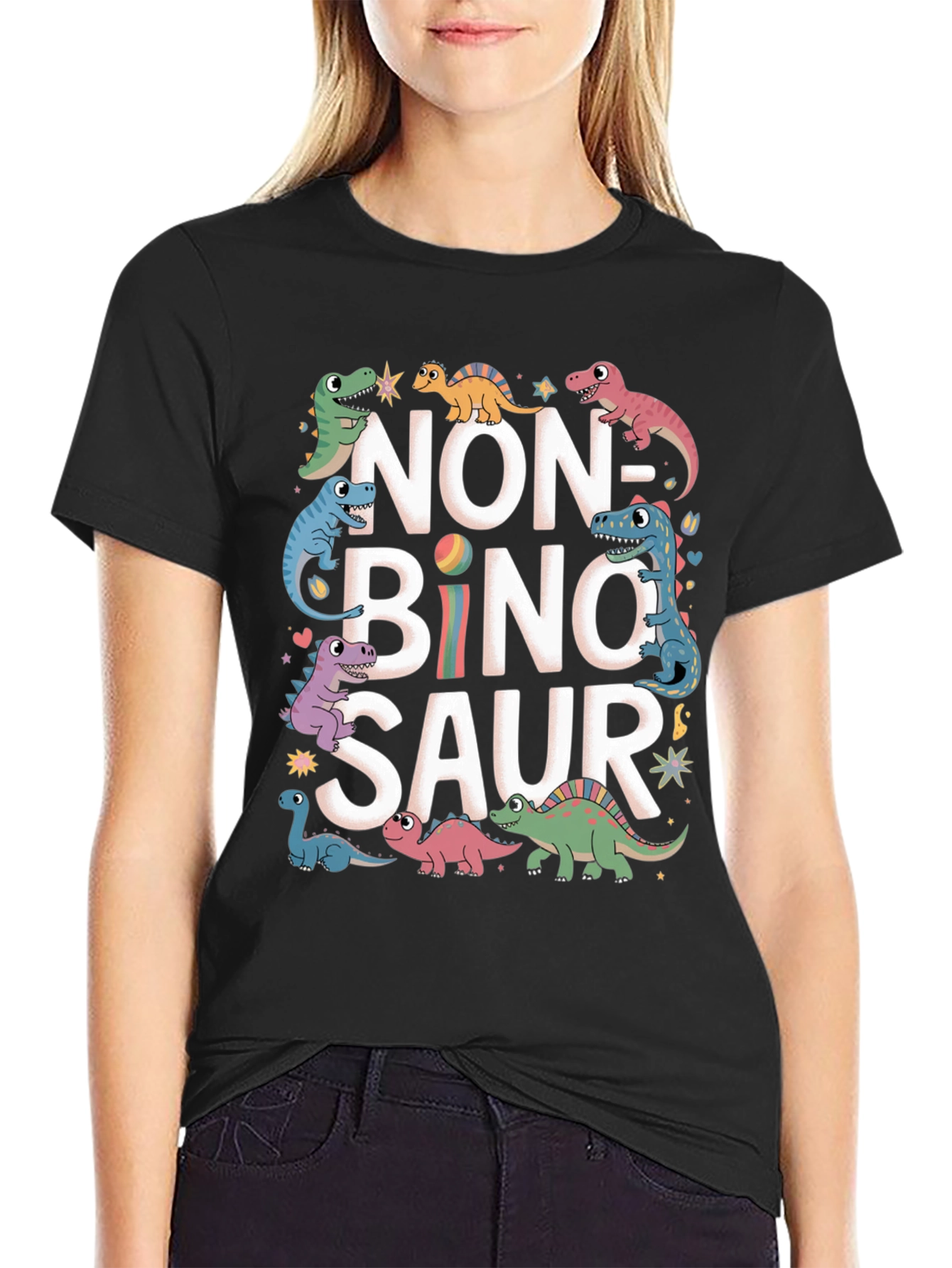 Non-Binary Dinosaur Graphic T-Shirt