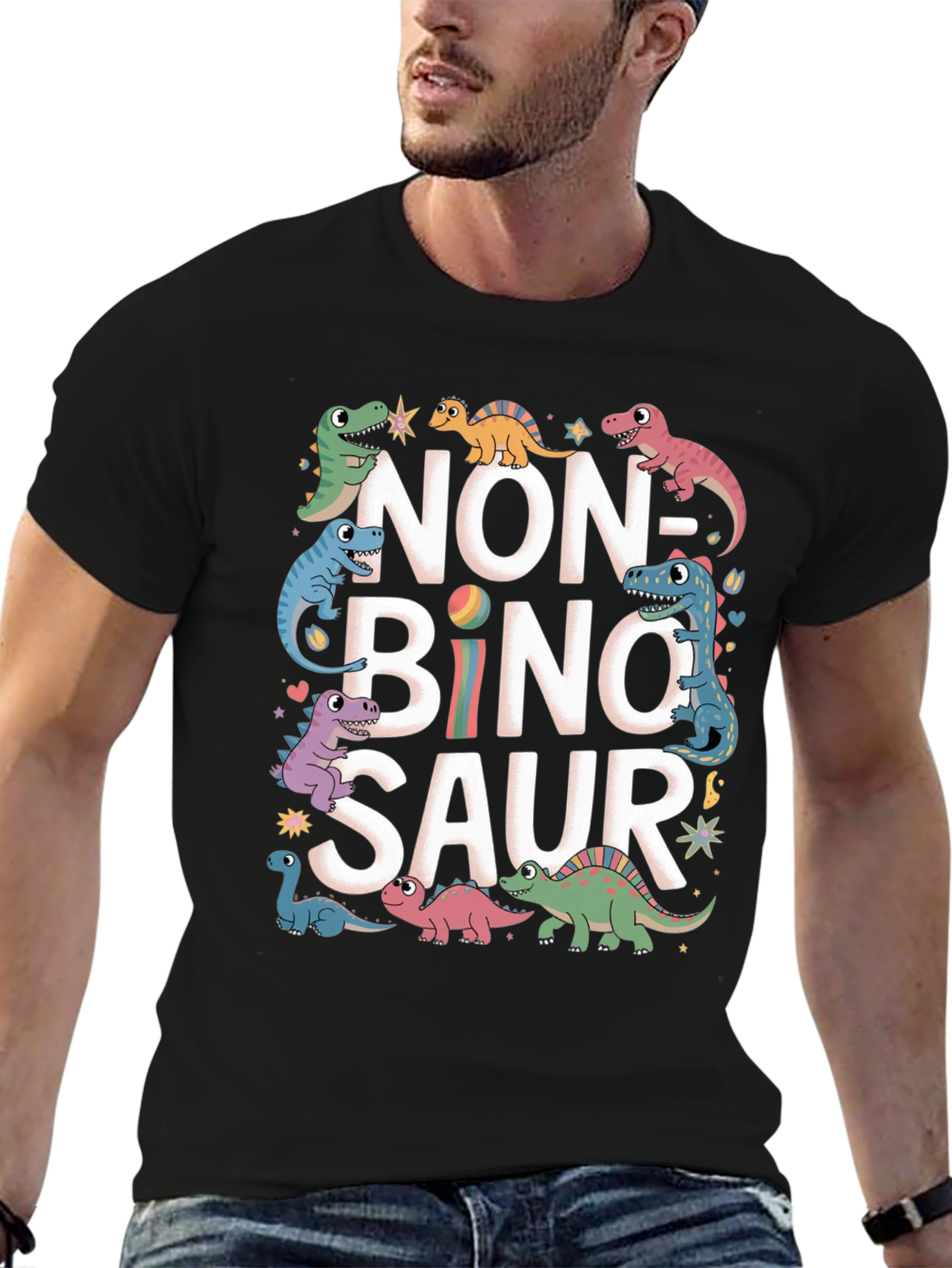 Non-Binary Dinosaur Graphic T-Shirt