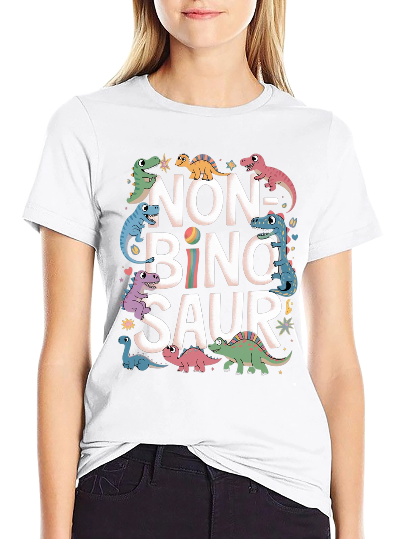 Non-Binary Dinosaur Graphic T-Shirt