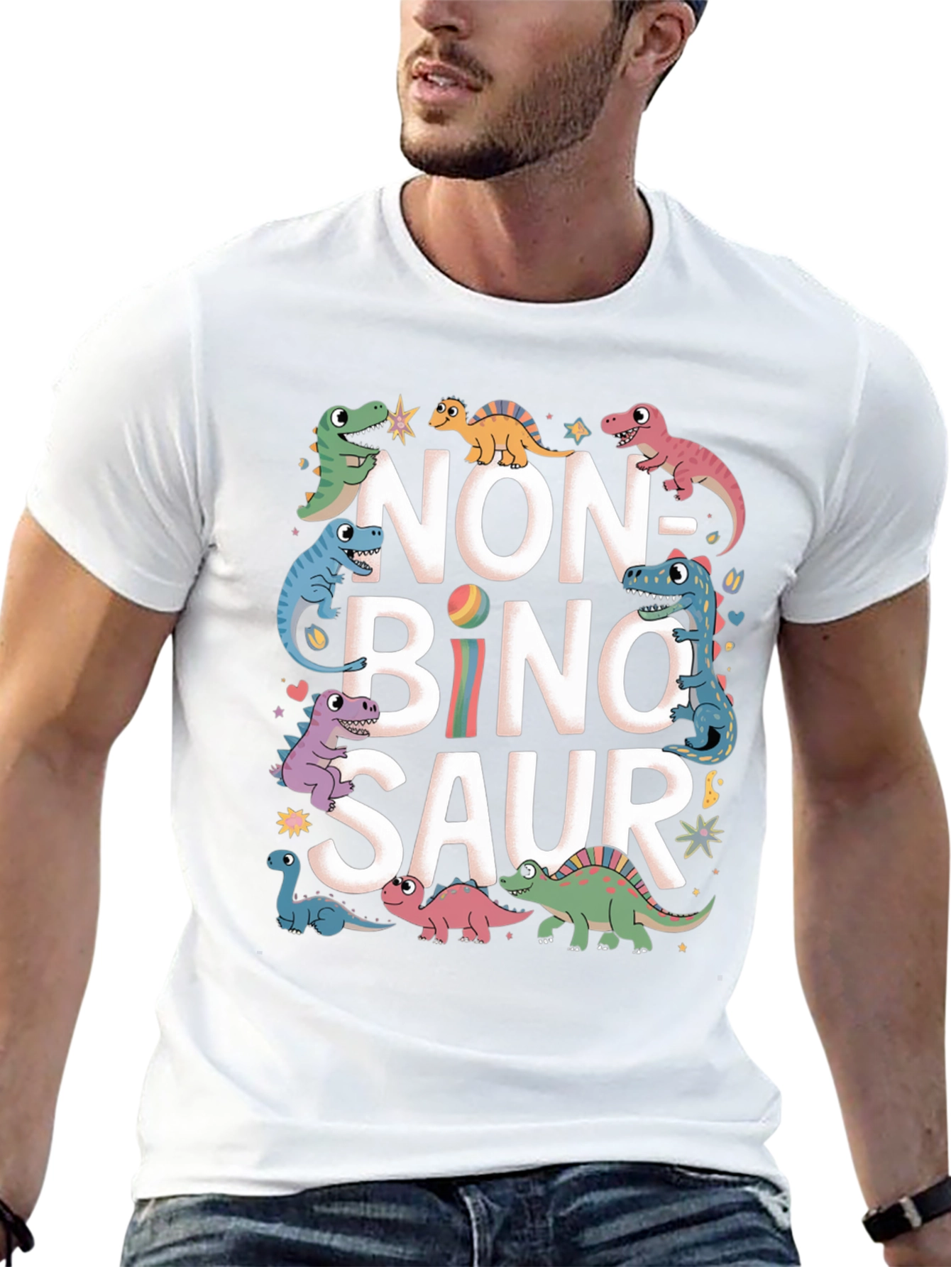 Non-Binary Dinosaur Graphic T-Shirt