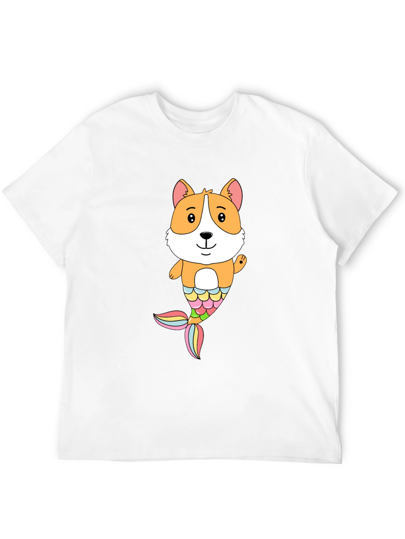 Corgi Mermaid Graphic Black T-Shirt