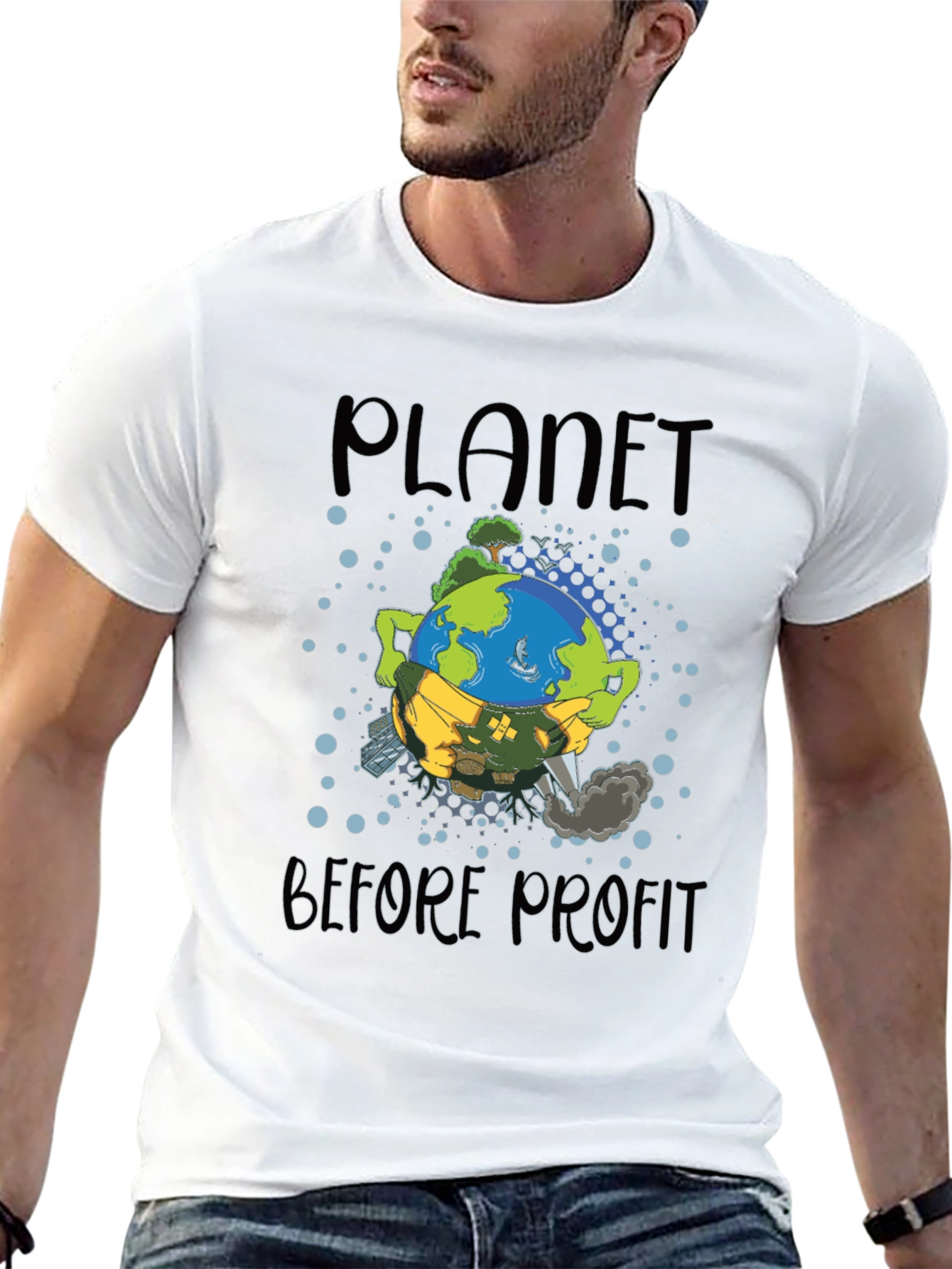 Planet Before Profit Graphic Tee - Eco-Conscious Fashion