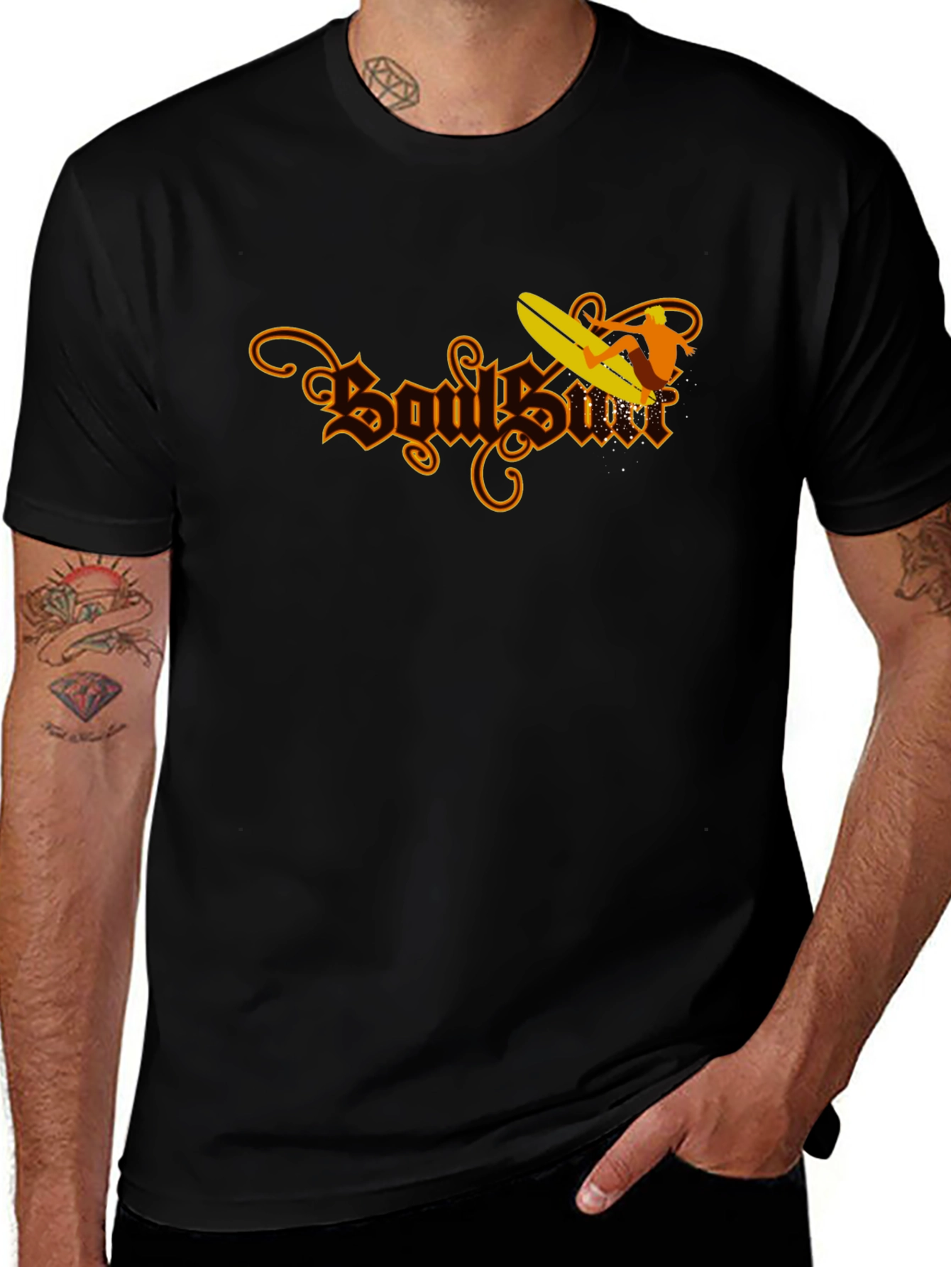 Soul Surf Graphic T-Shirt - Black Cotton Tee