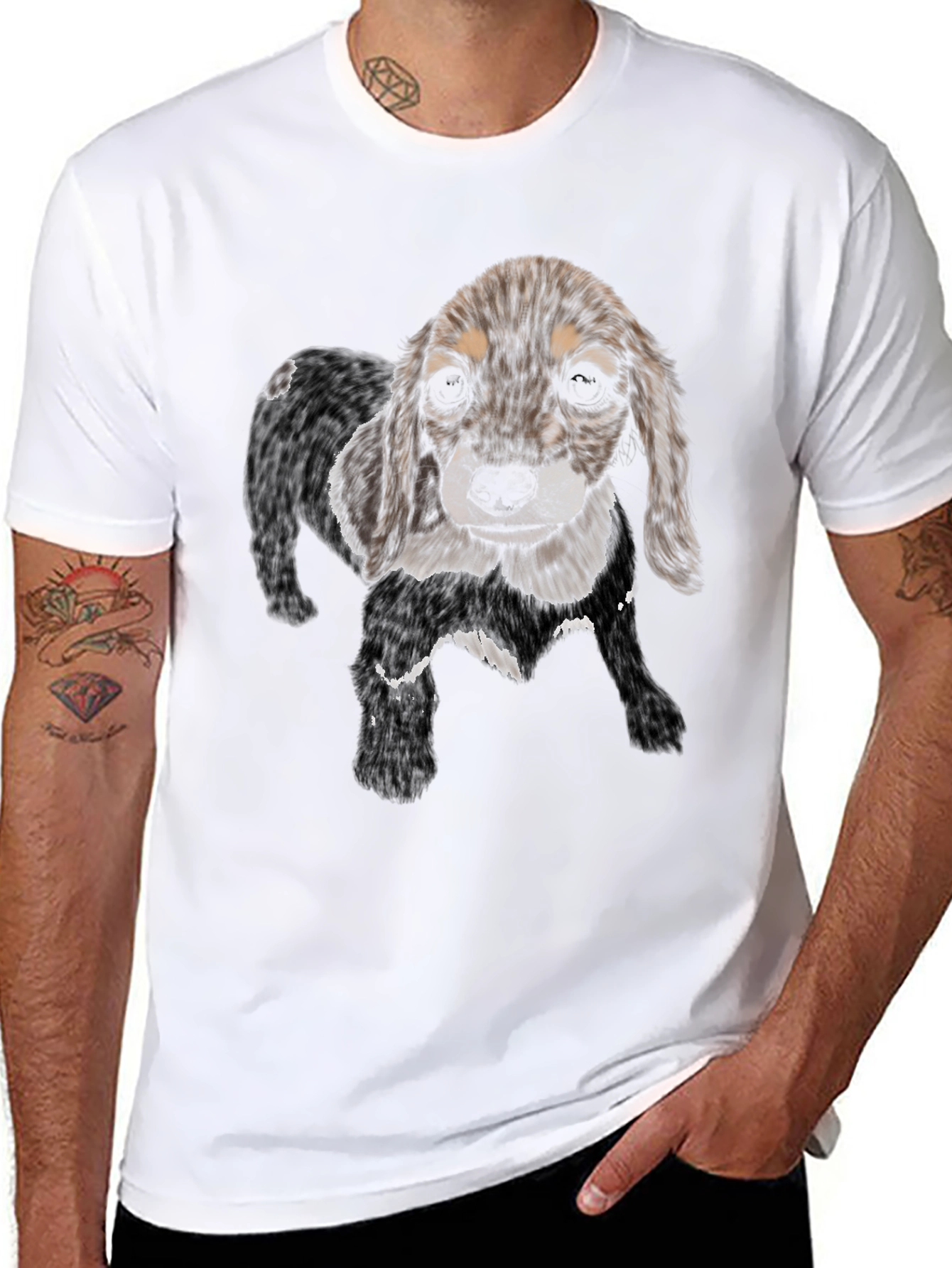 Dog Graphic Black T-Shirt - Casual Style