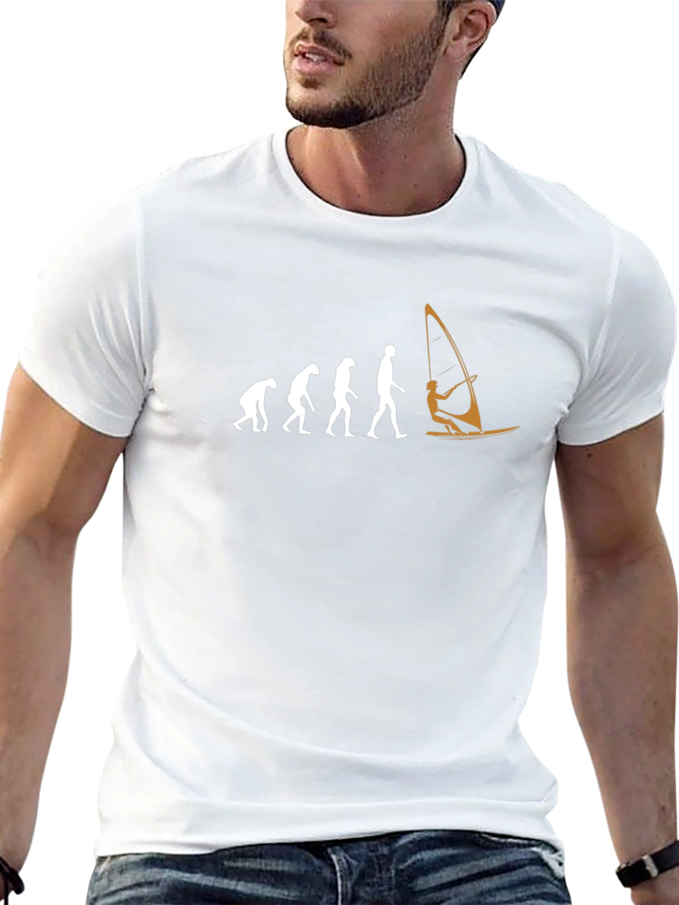Evolution of Windsurfing Black T-Shirt