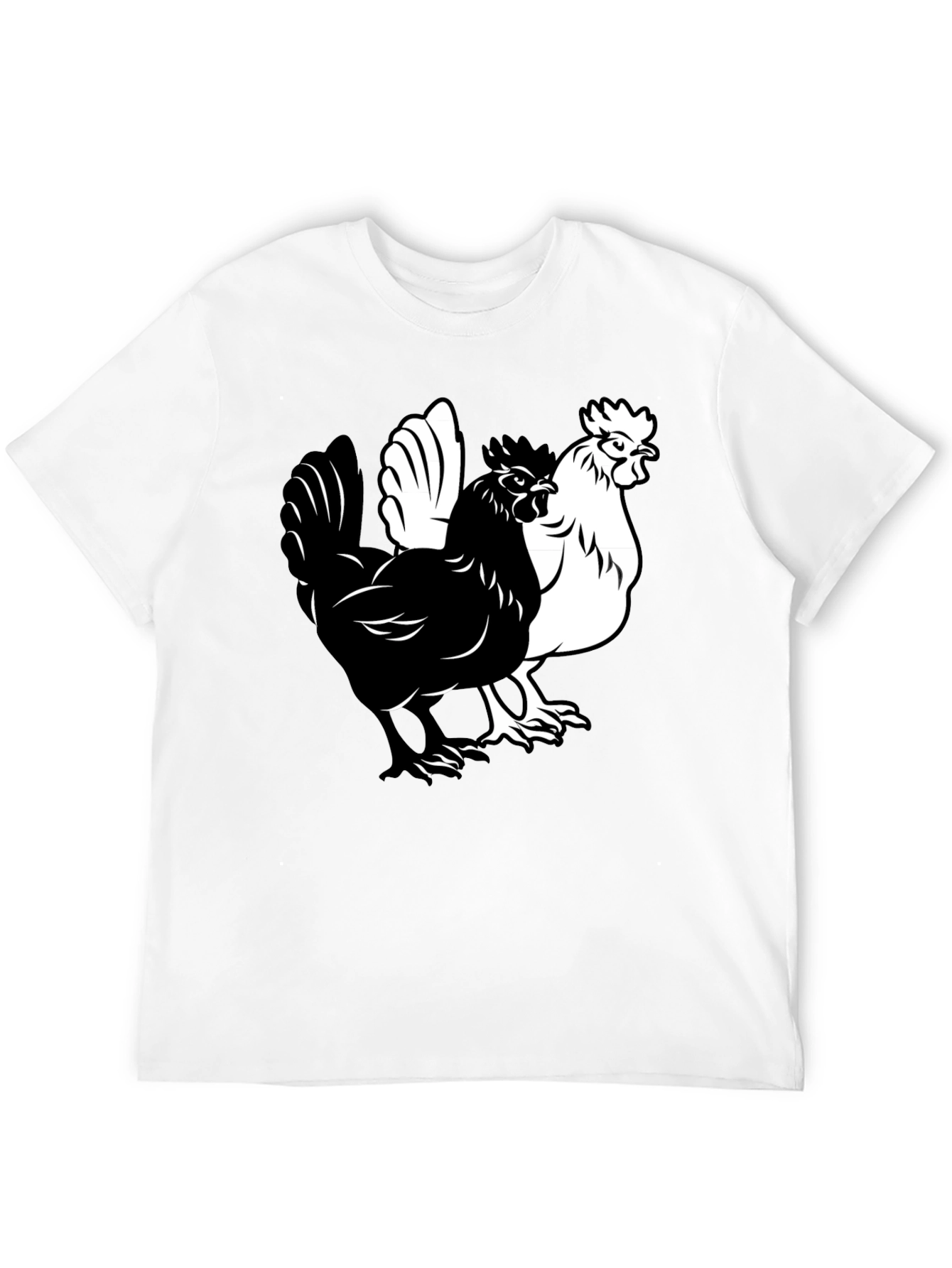 Yin Yang Chicken Graphic T-Shirt - Black