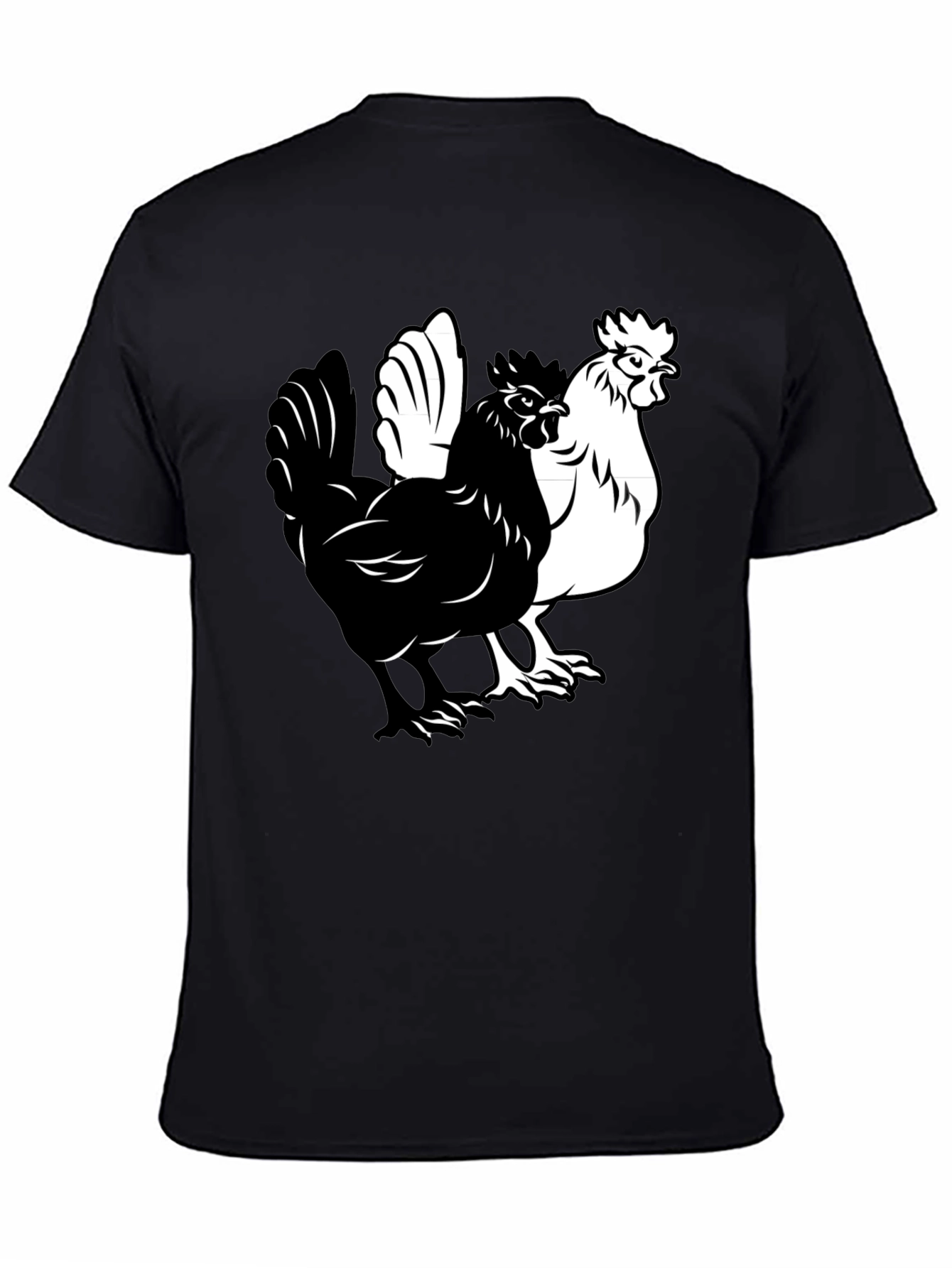Yin Yang Chicken Graphic T-Shirt - Black