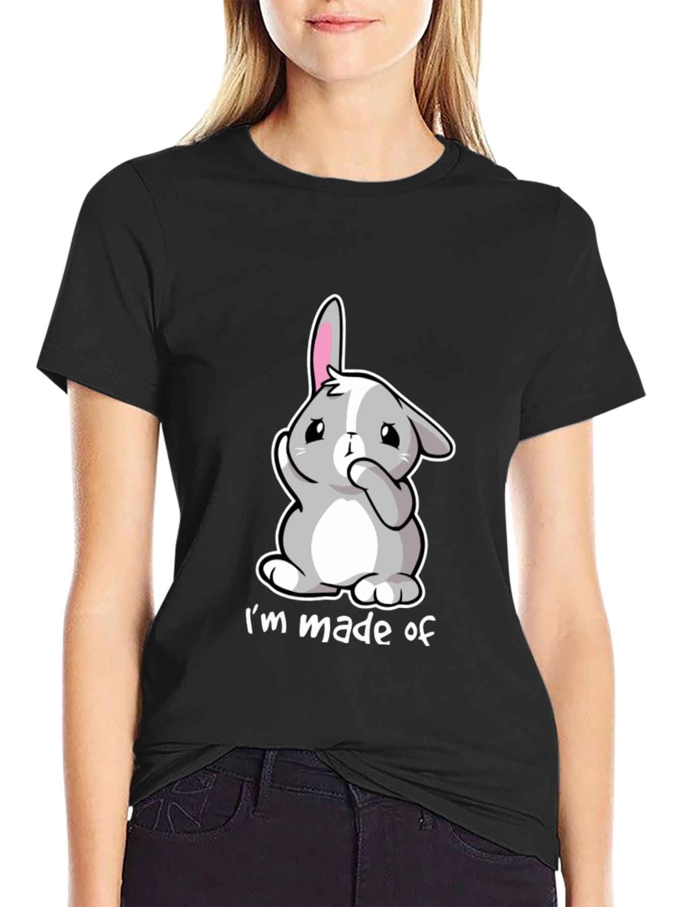 Cute Bunny Im made of Black T-Shirt