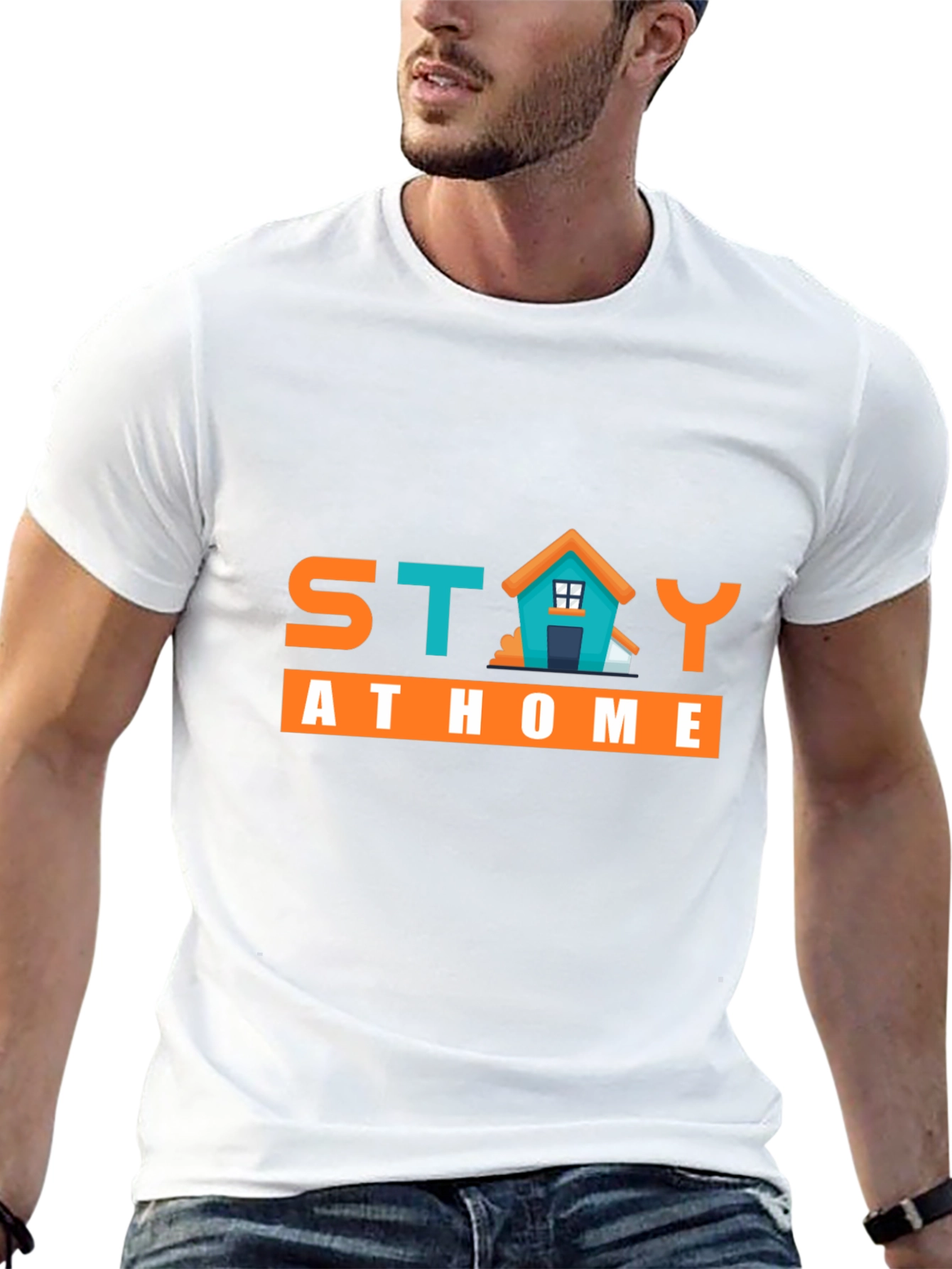 Stay at Home Graphic Tee - Black